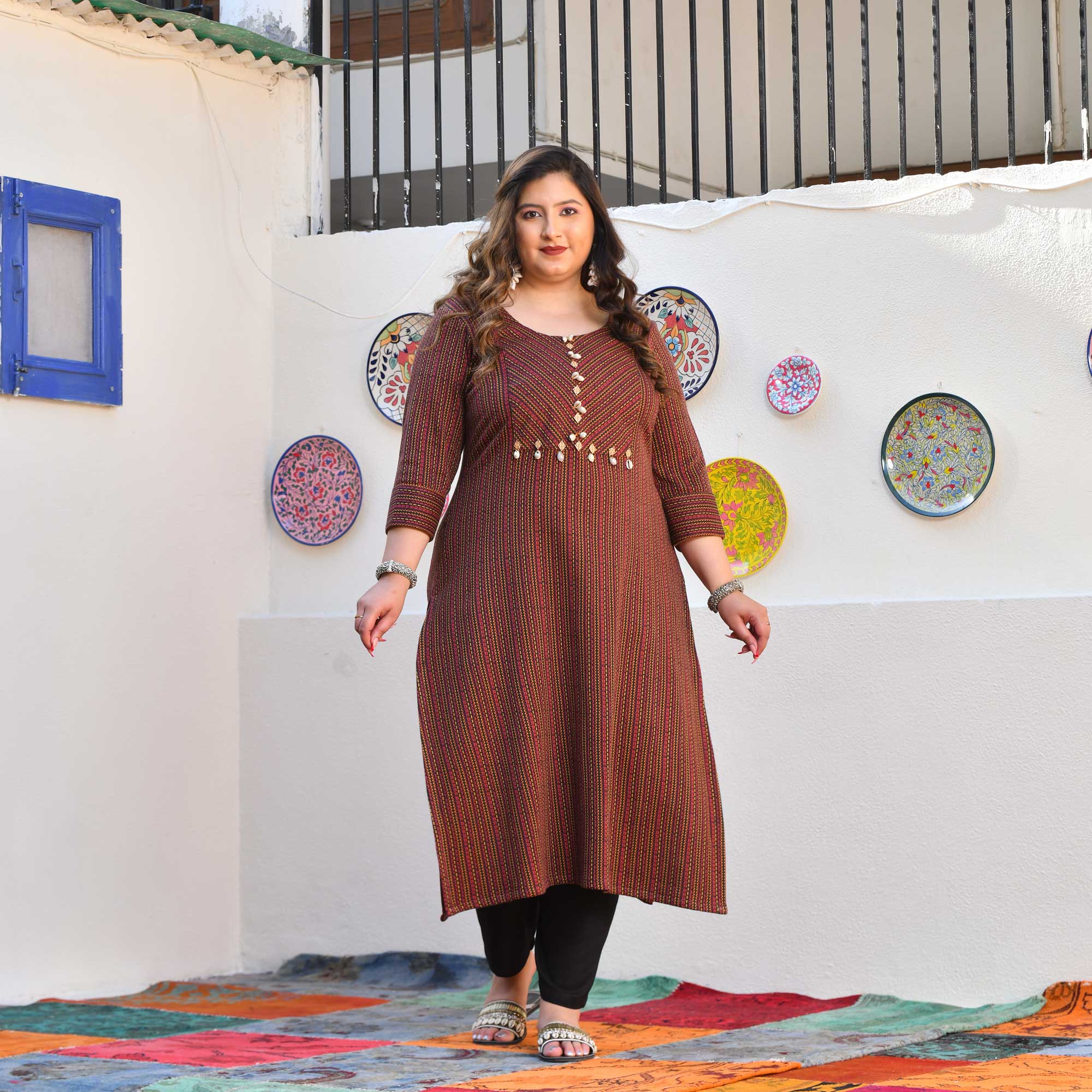 Chestnut Charm Woollen Kurta