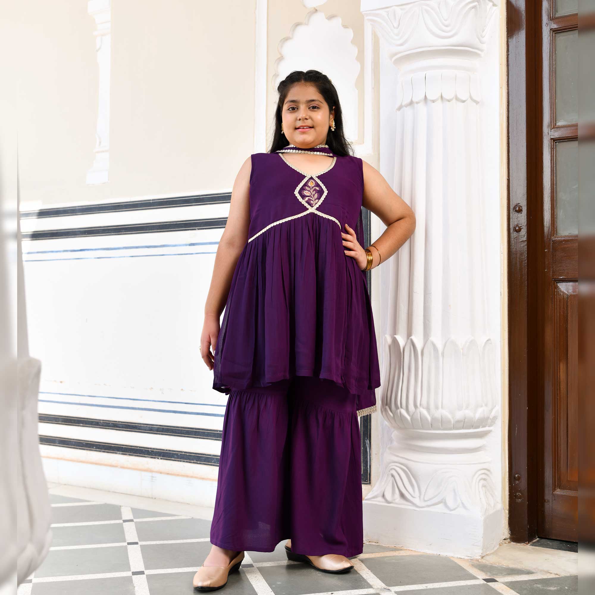 Twinkling Star Banarasi Alia Cut Sharara Set