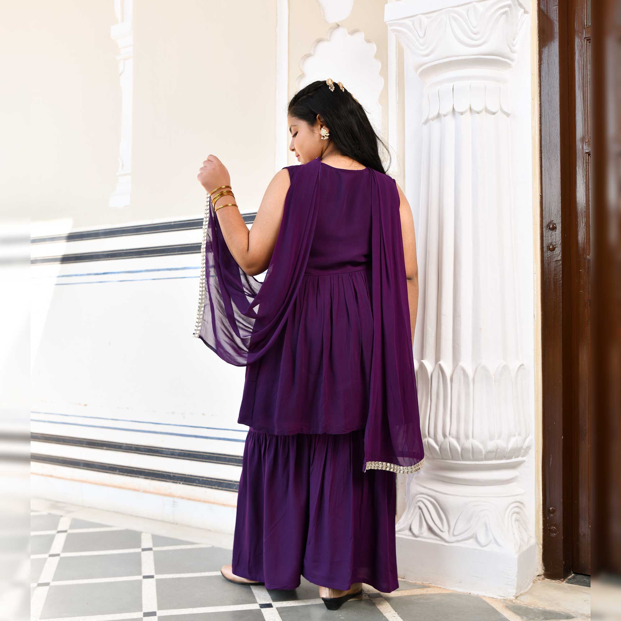 Twinkling Star Banarasi Alia Cut Sharara Set