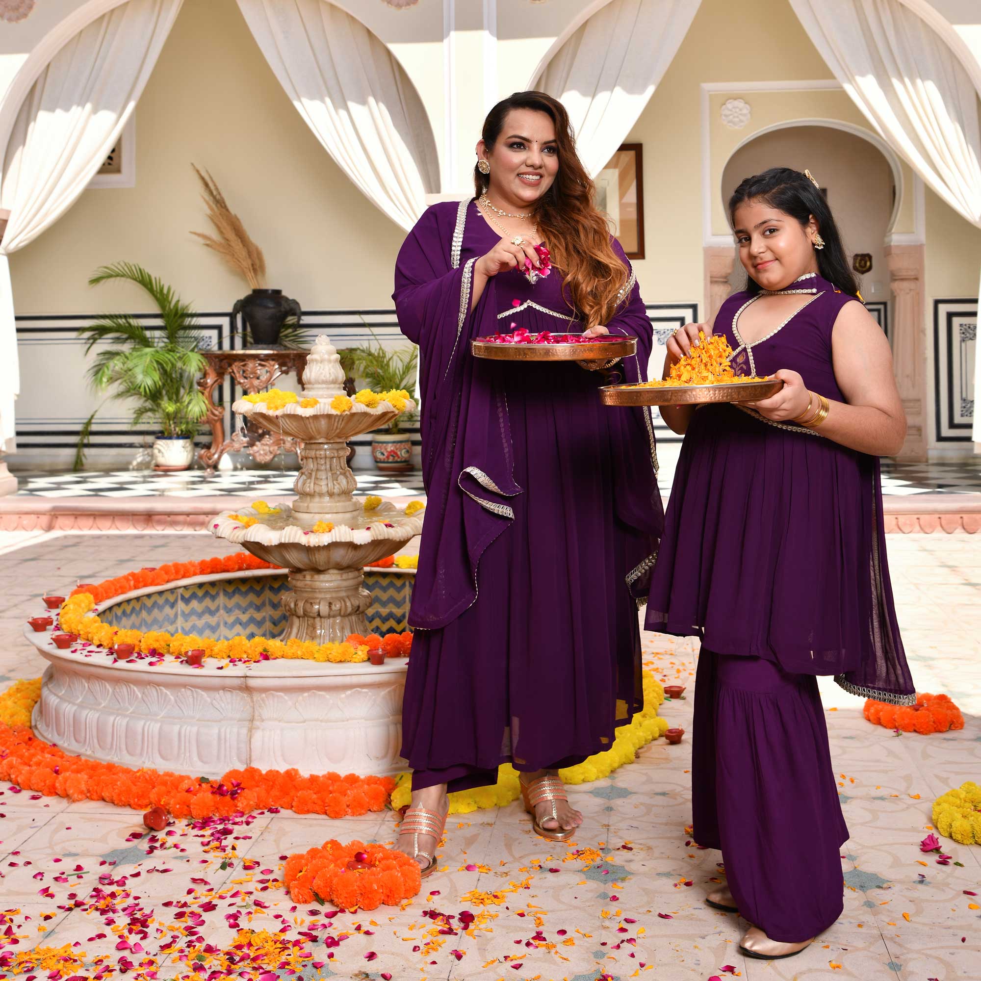 Twinkling Star Banarasi Alia Cut Sharara Set