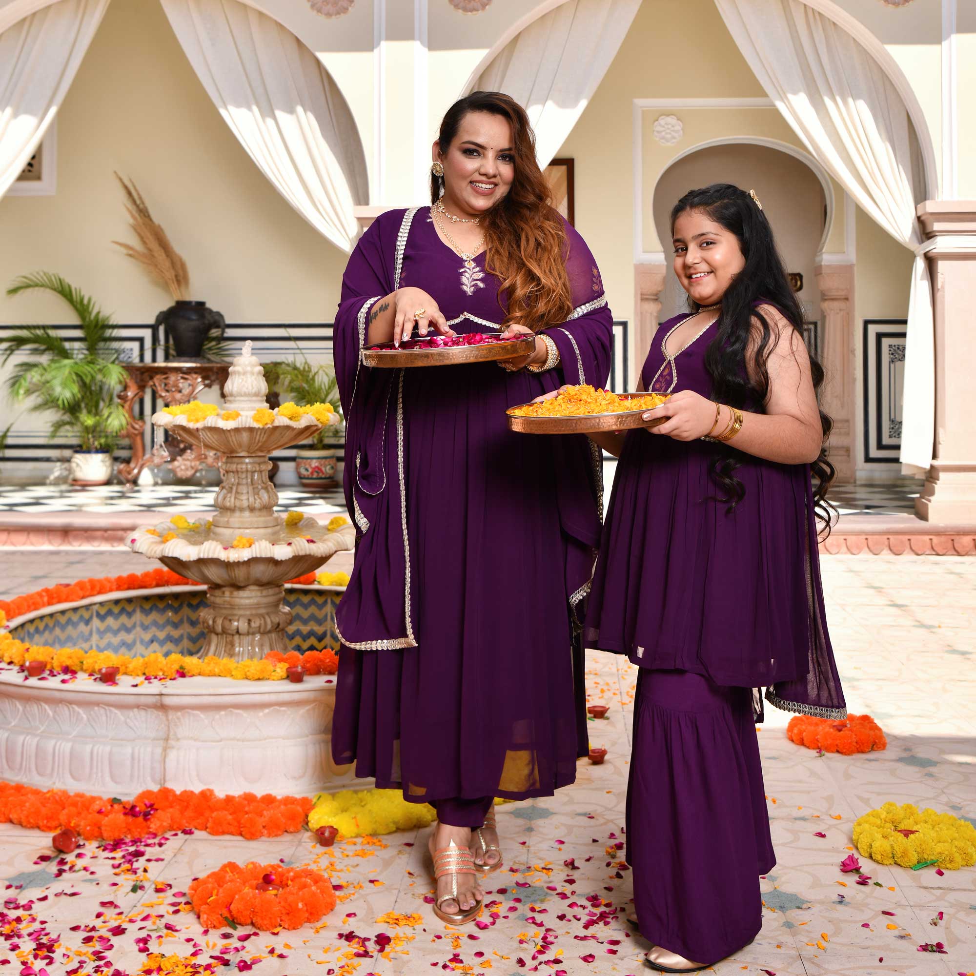 Twinkling Star Banarasi Alia Cut Sharara Set