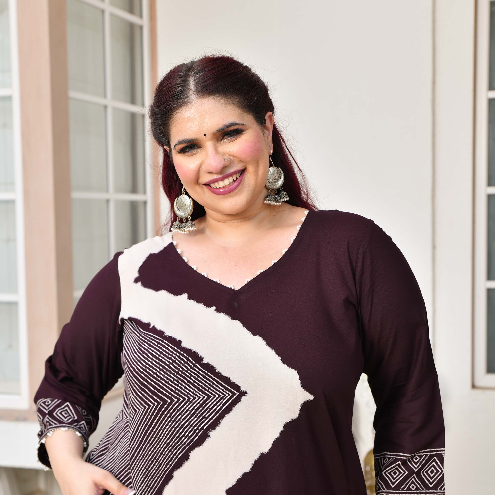 Sushi- Cola Geometrical Print Rayon Cotton Kurta