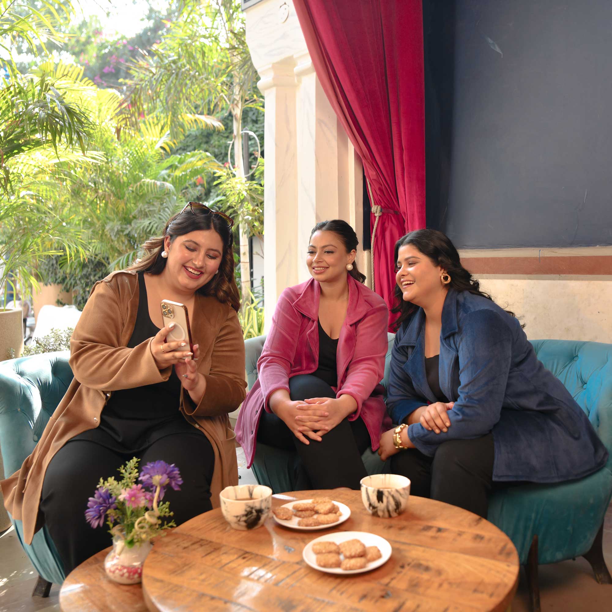 Woollen Cobalt Blue Corduroy Stretchable Coat