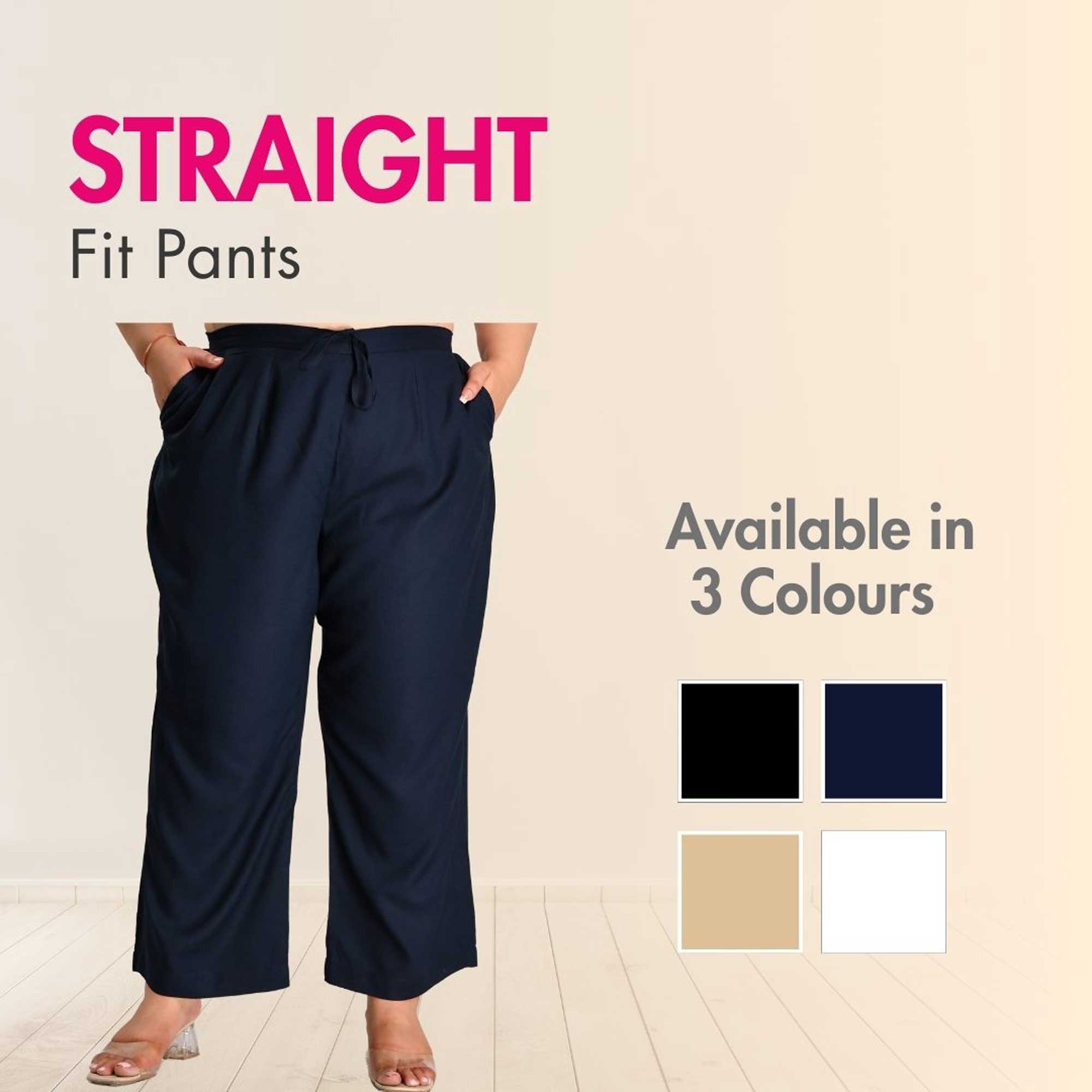 Plus Size Straight Fit Pants