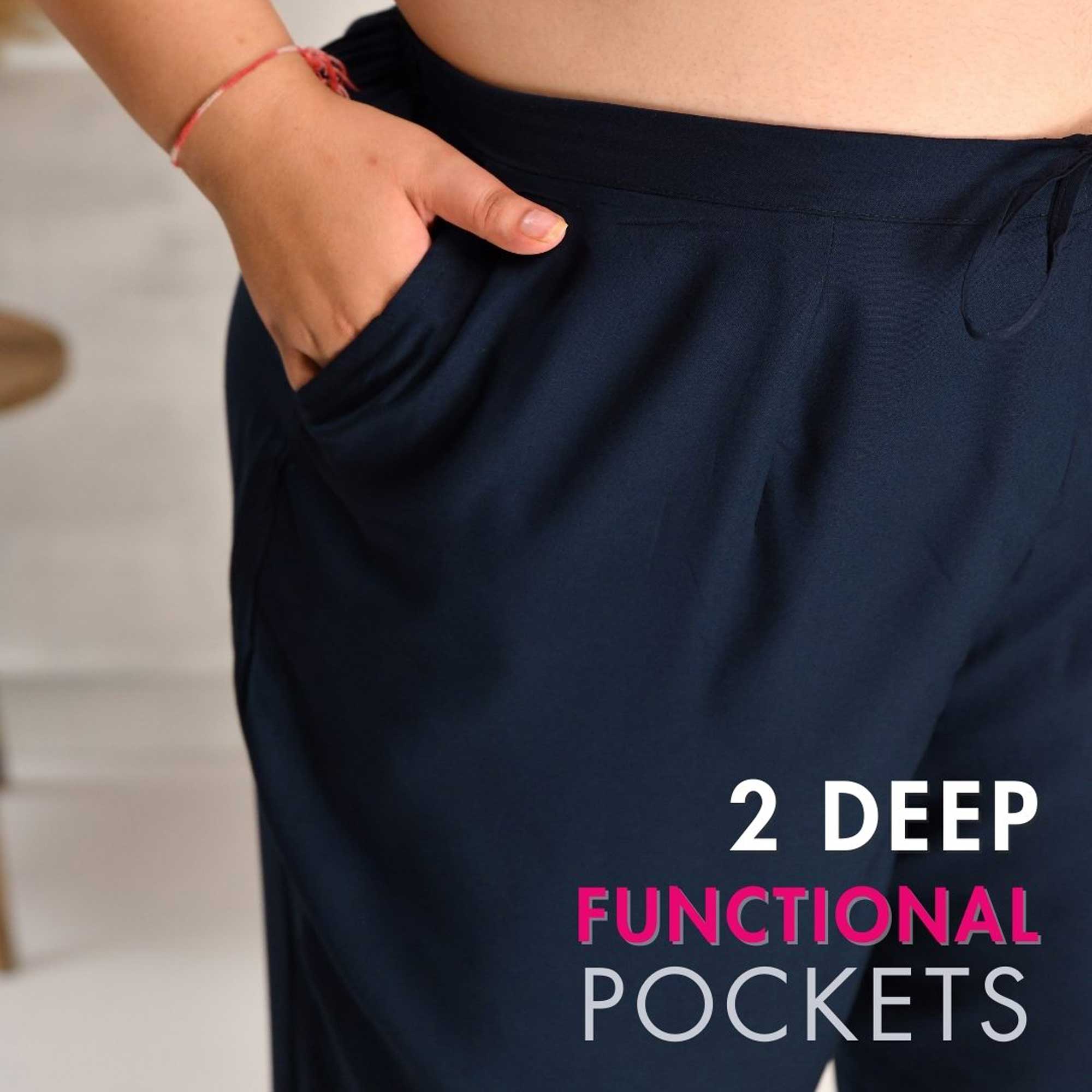 Plus Size Straight Fit Pants Combo 7 (Black, White, Beige, Navy Blue)