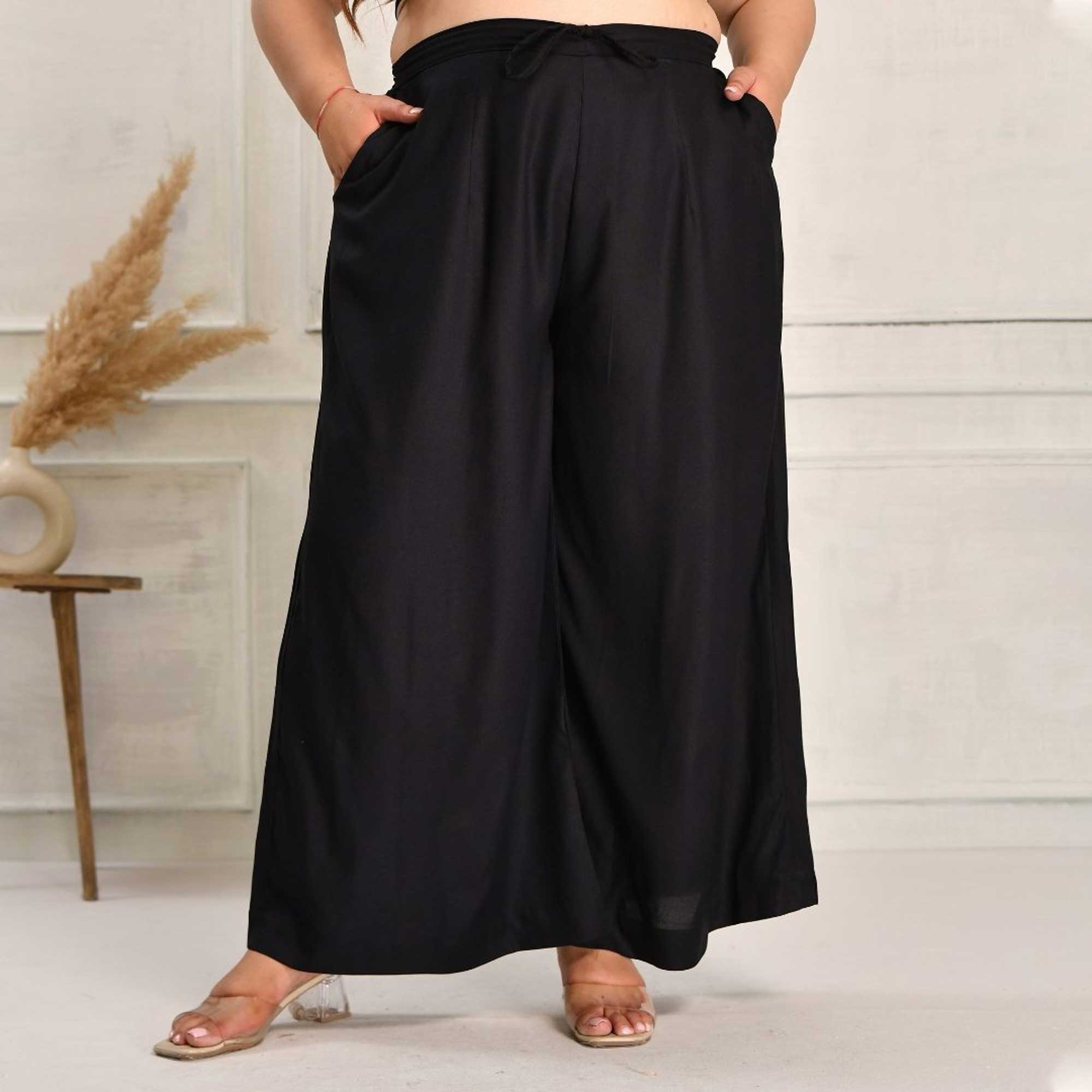 Plus Size Wide Leg Pants Combo 6 (Black, Beige, White)