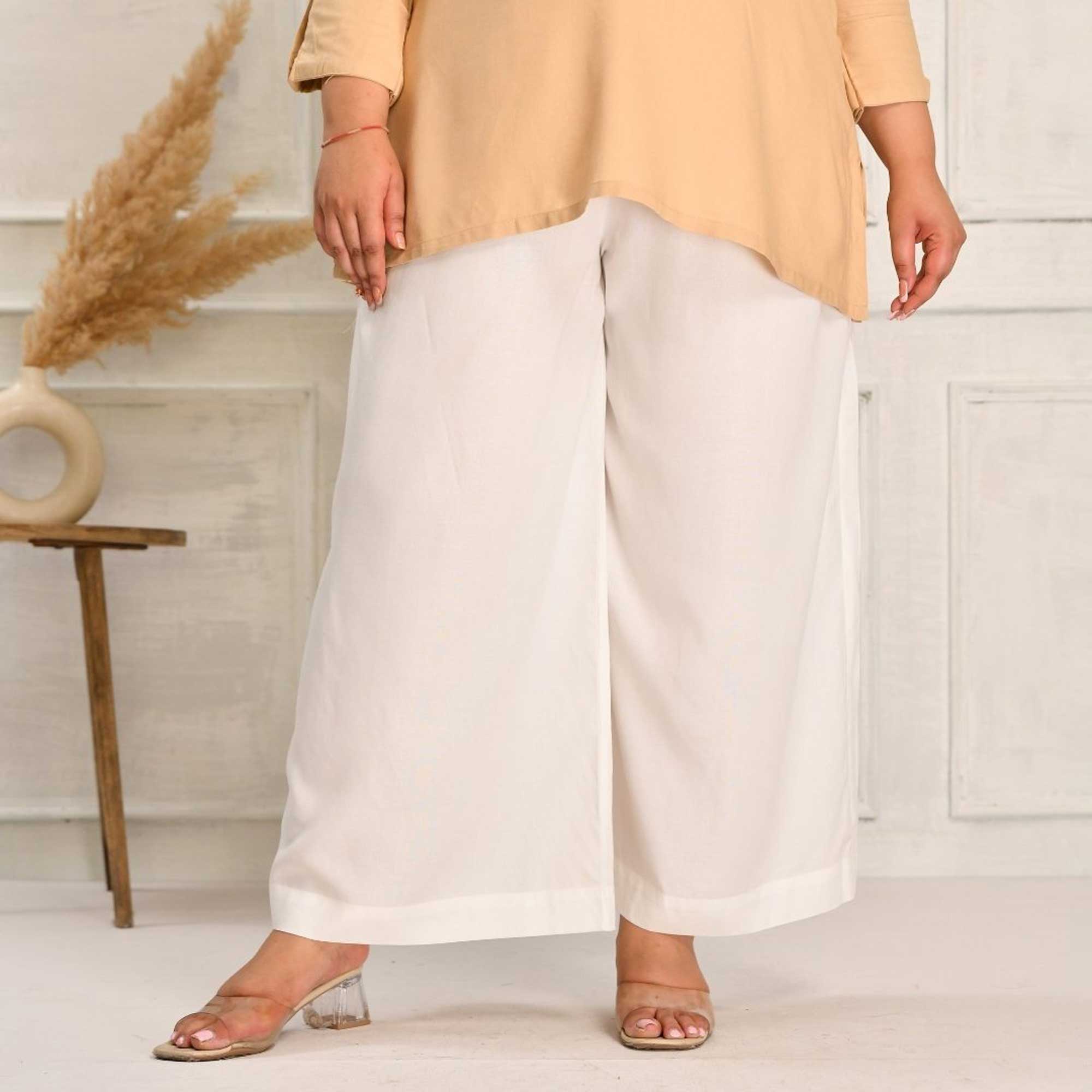 Plus Size Wide Leg Pants Combo 6 (Black, Beige, White)