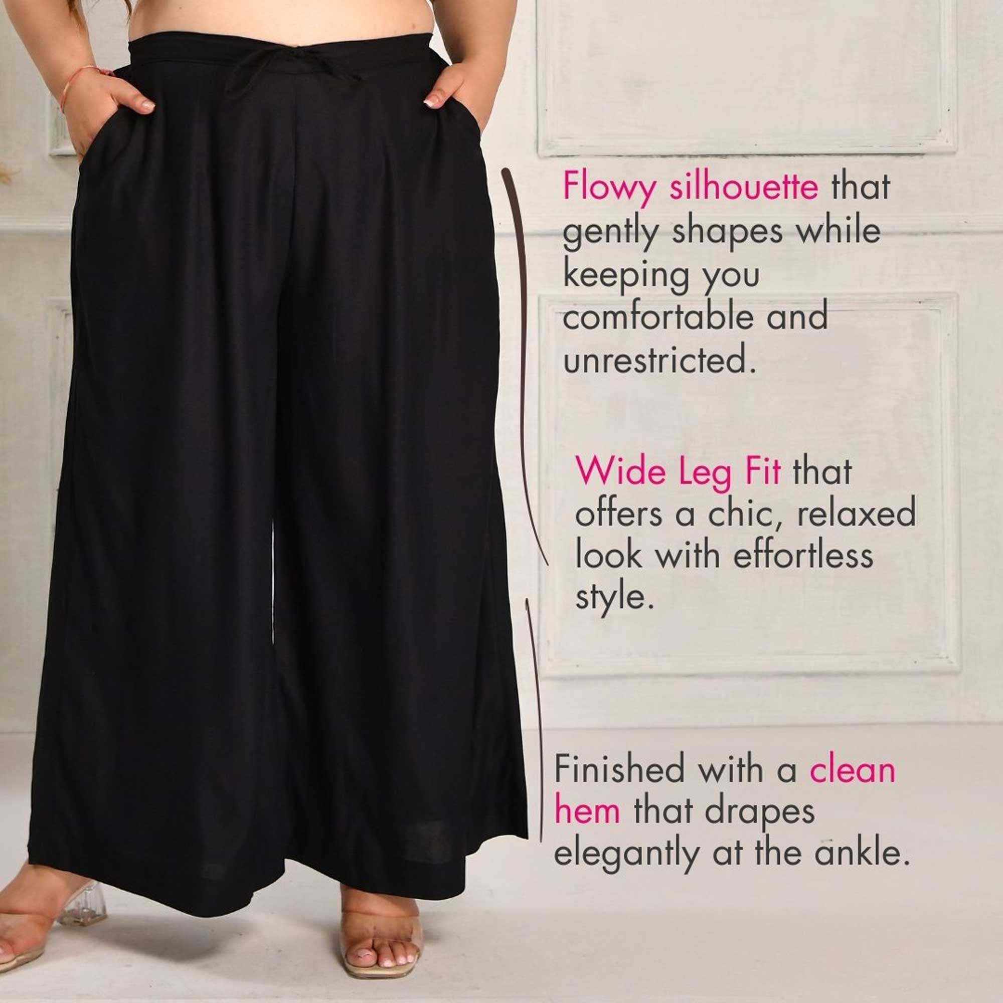 Plus Size Wide Leg Pants Combo 6 (Black, Beige, White)