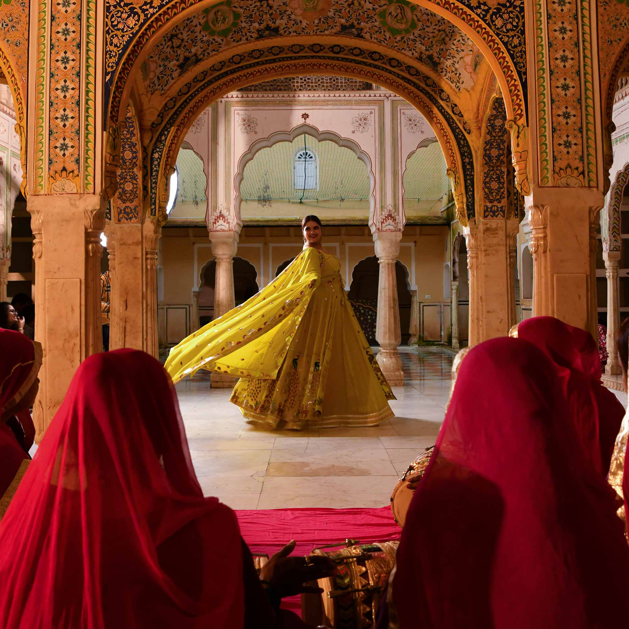 Shahzadi-Imperial Lime Embroidered Cape Set