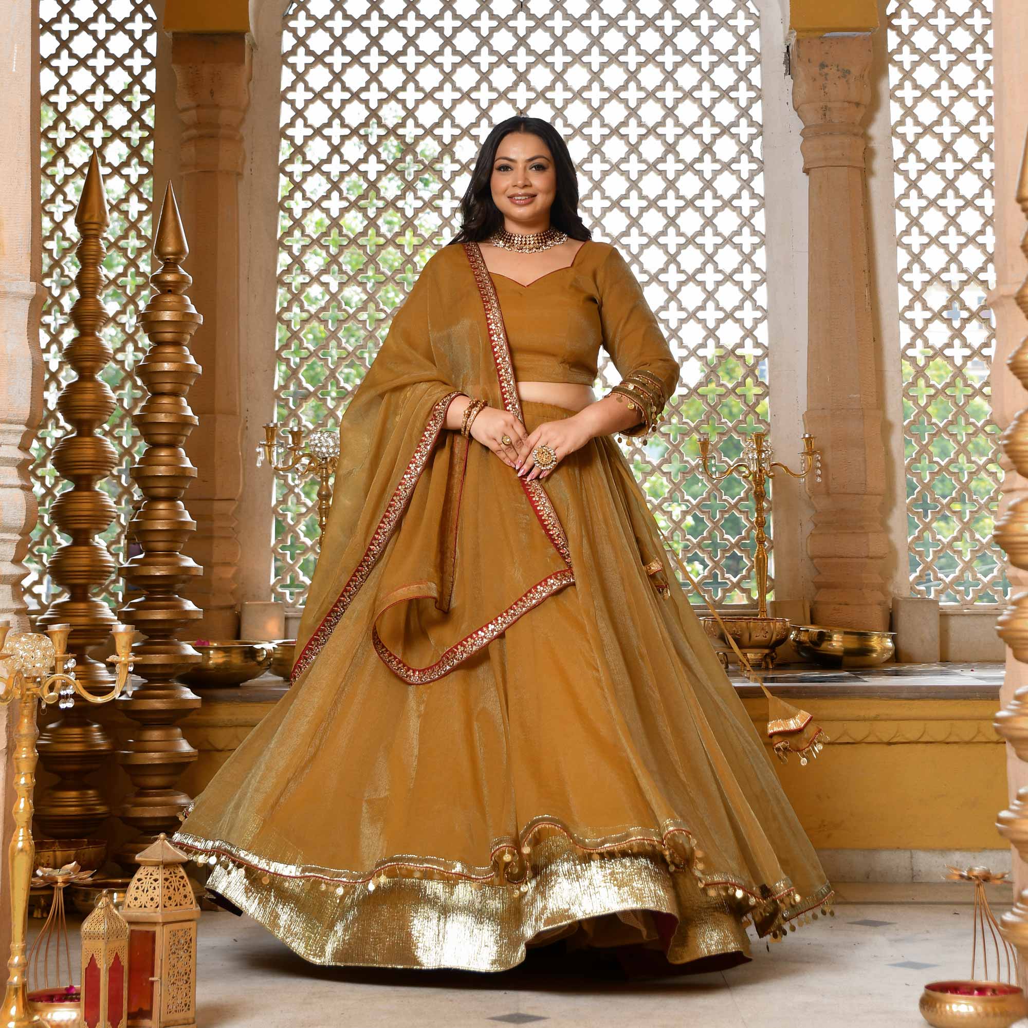 Gold & Glamour Royal Tissue Silk Lehenga Set