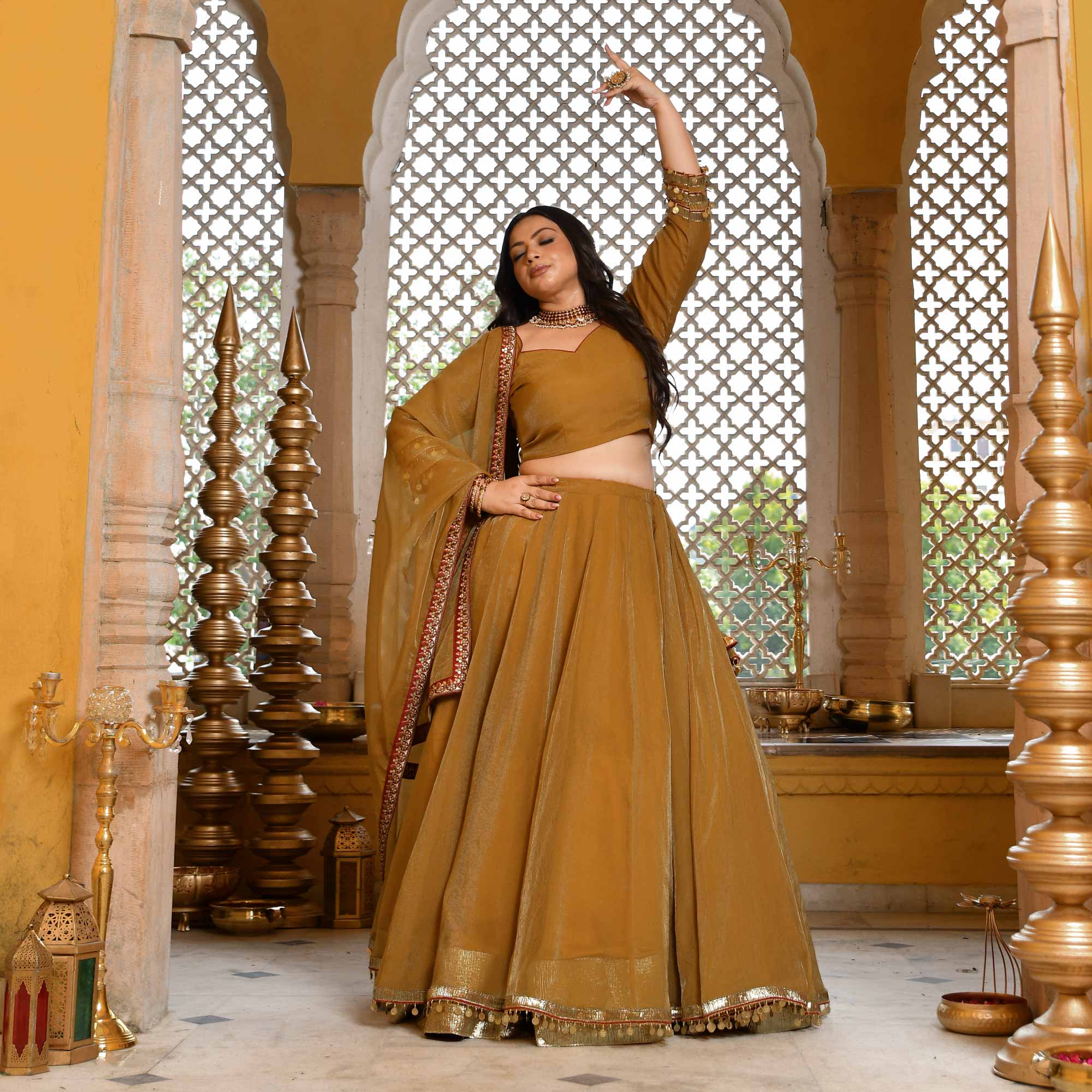 Gold & Glamour Royal Tissue Silk Lehenga Set
