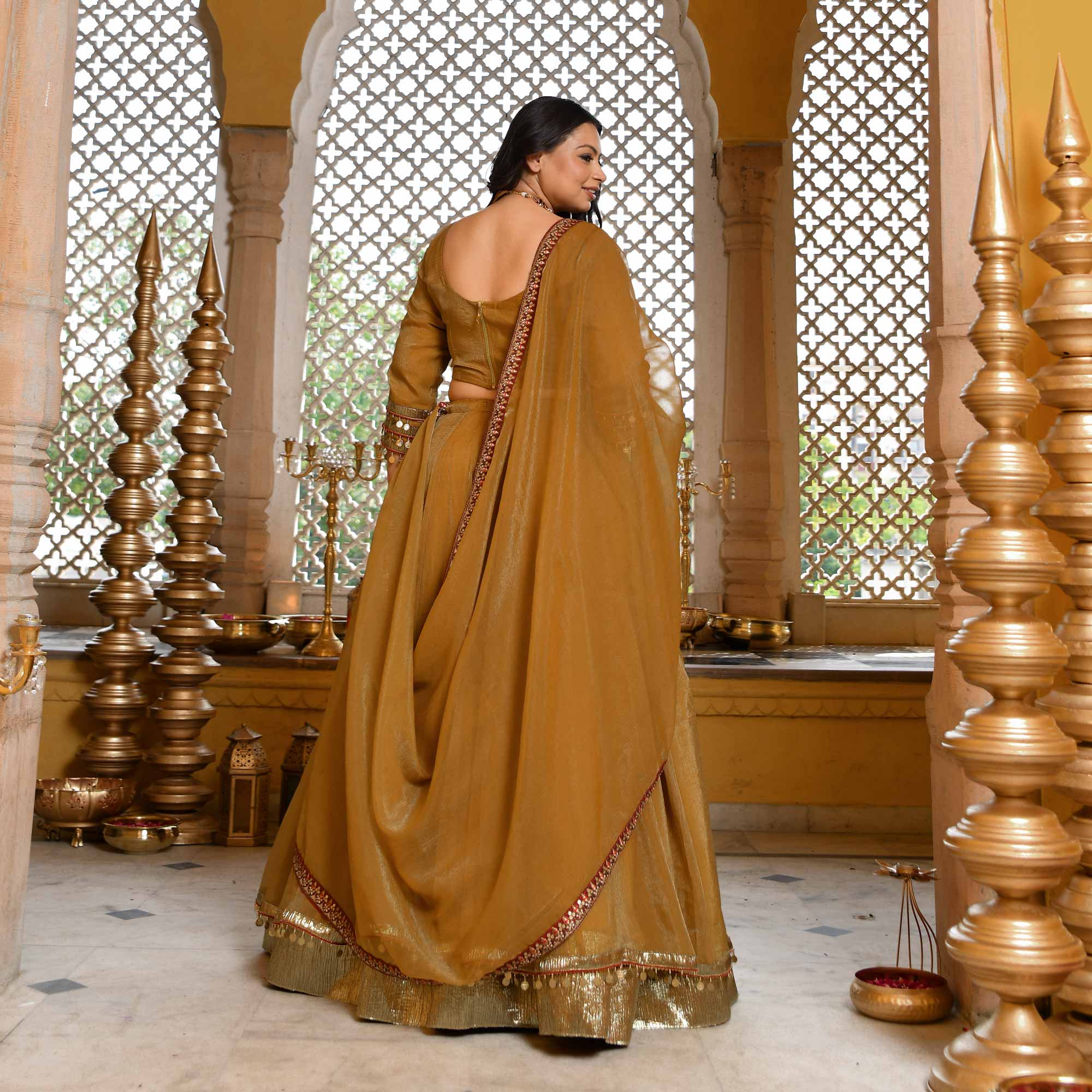 Gold & Glamour Royal Tissue Silk Lehenga Set