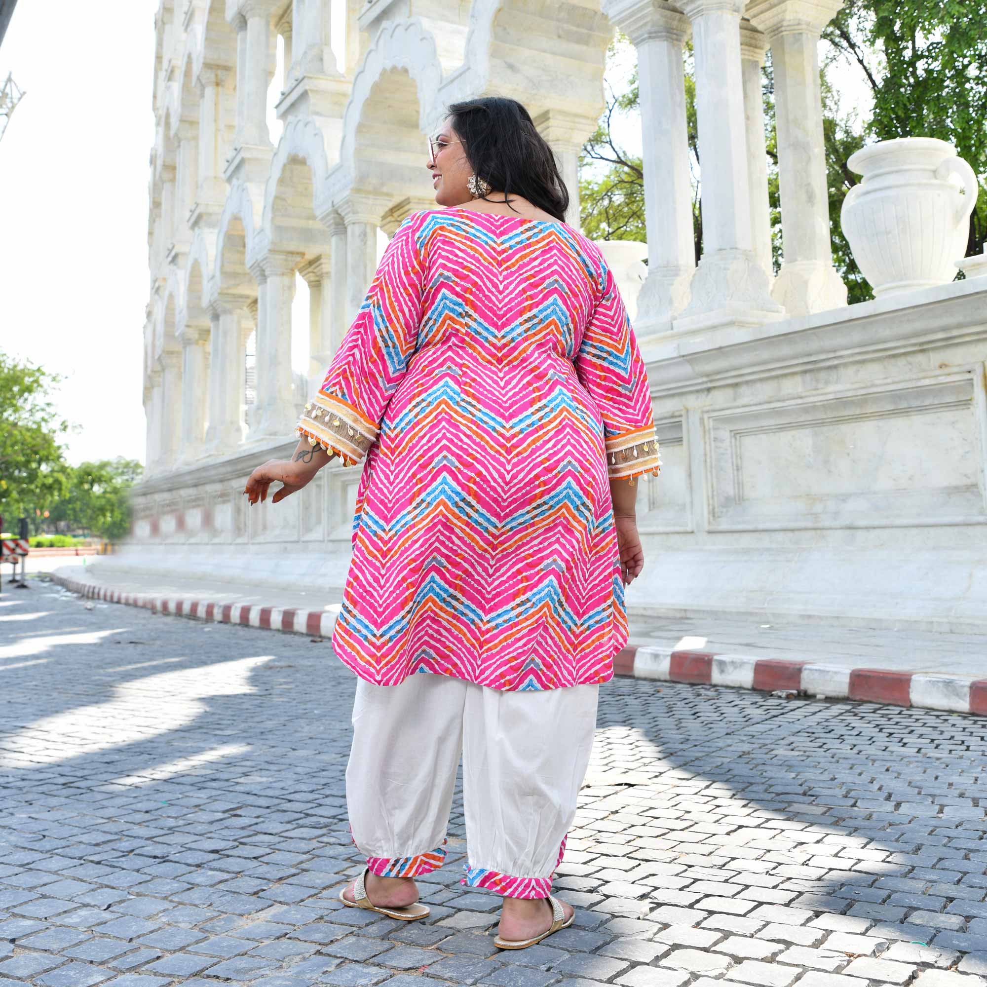 Desert Rose - Pink Leheriya Cotton Bohemian Set