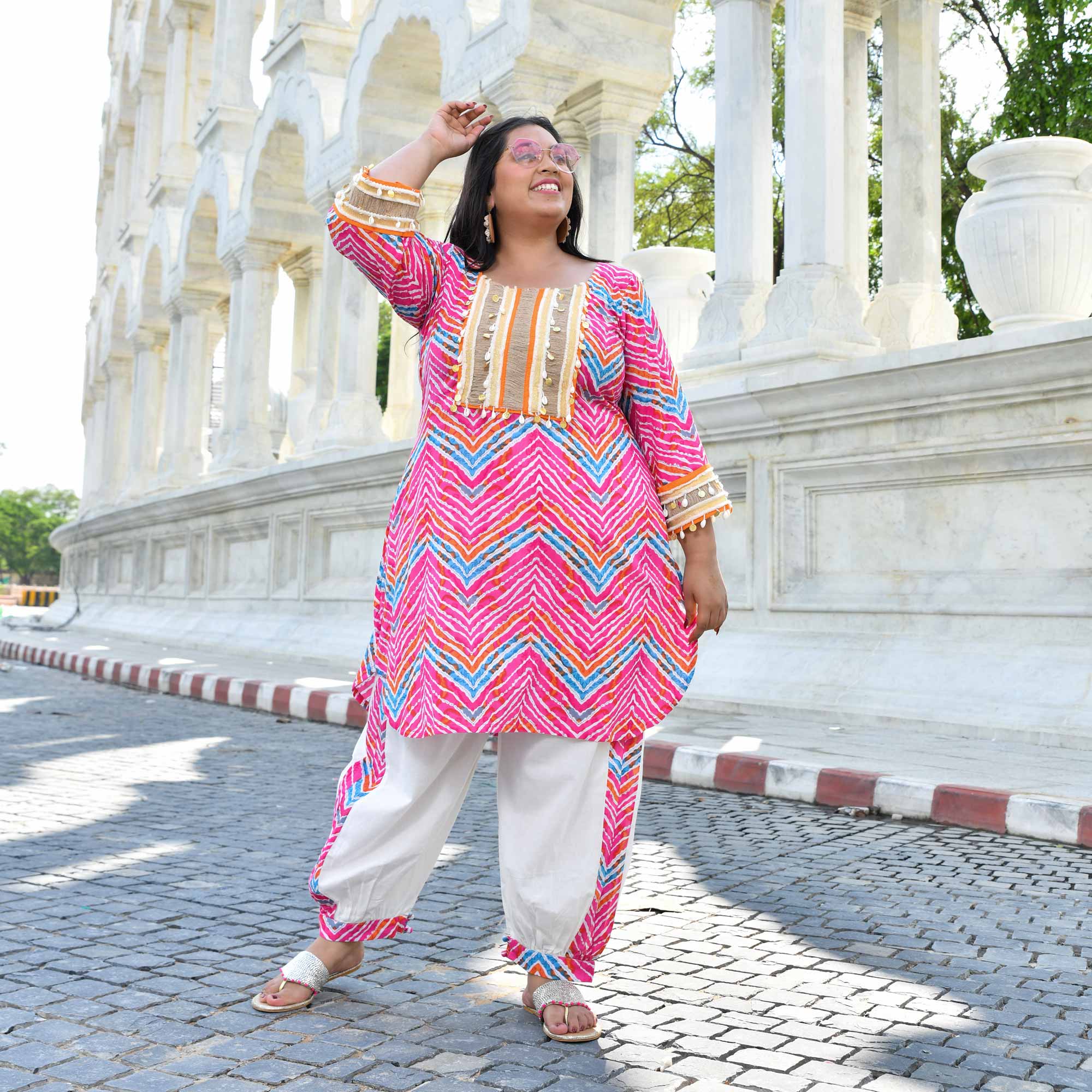 Desert Rose - Pink Leheriya Cotton Bohemian Set