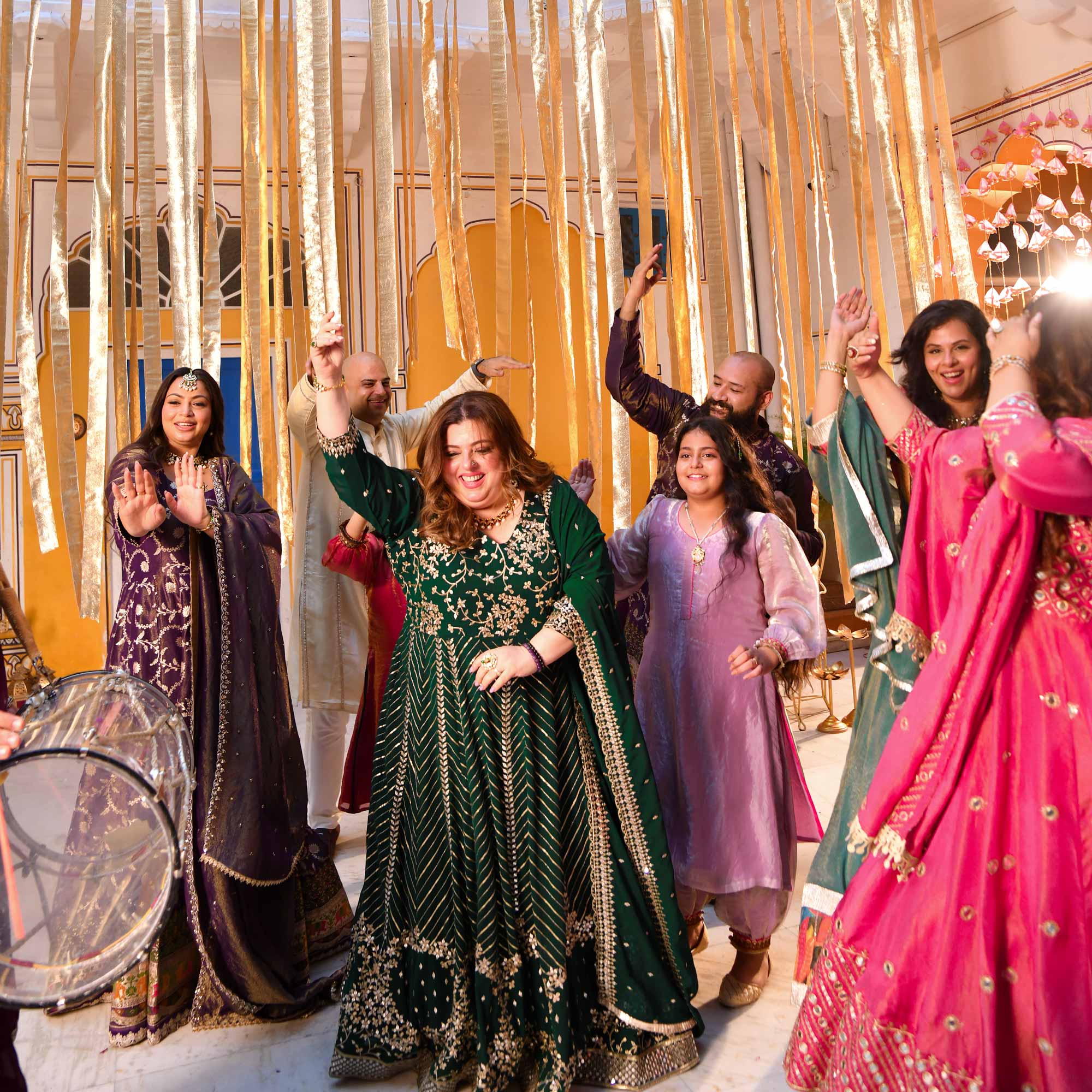 Shimmering Emerald Sequin Embroidered Georgette Anarkali Set