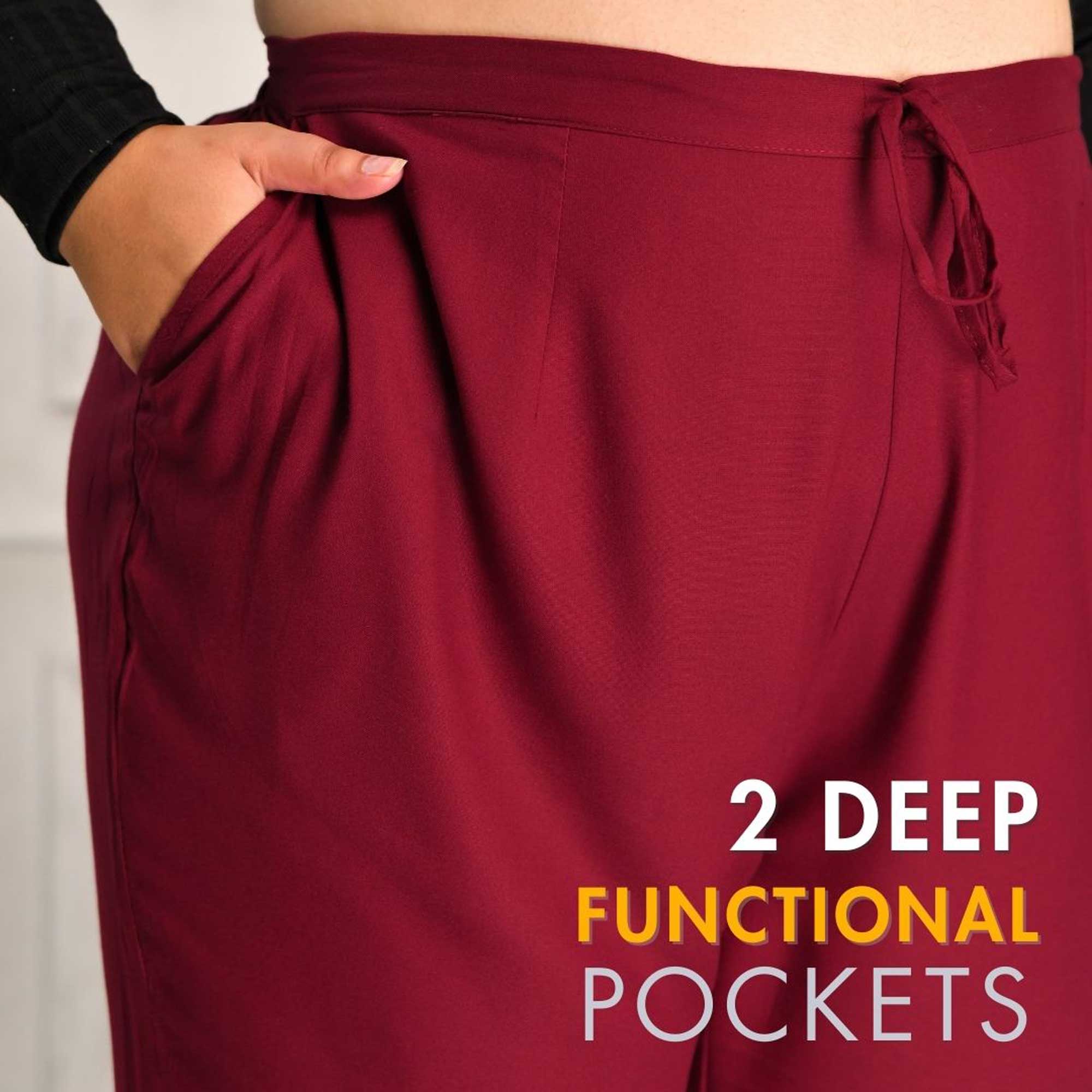 Plus Size Narrow Fit Pants Combo 2 (Navy Blue, Bottle Green, Maroon)