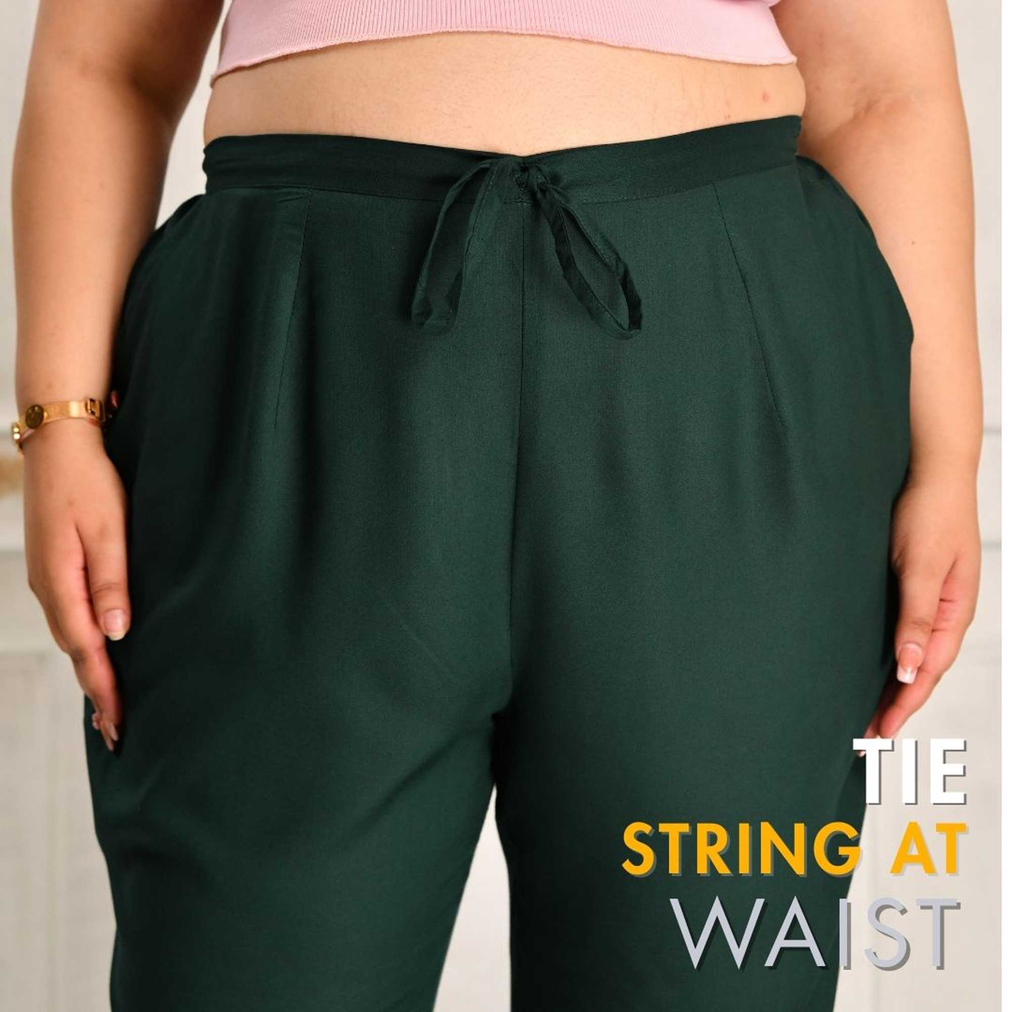 Plus Size Narrow Fit Pants Combo 2 (Navy Blue, Bottle Green, Maroon)