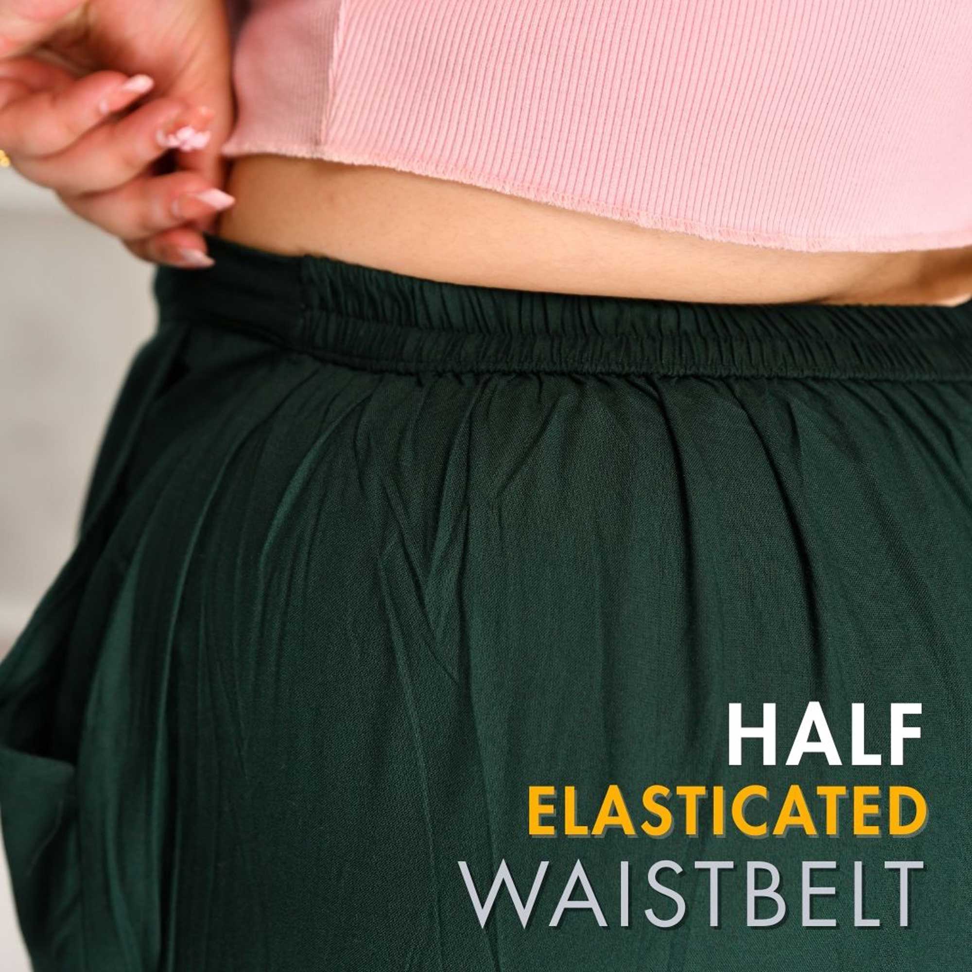 Plus Size Narrow Fit Pants Combo 4 (Rani Pink, Bottle Green, Mustard)