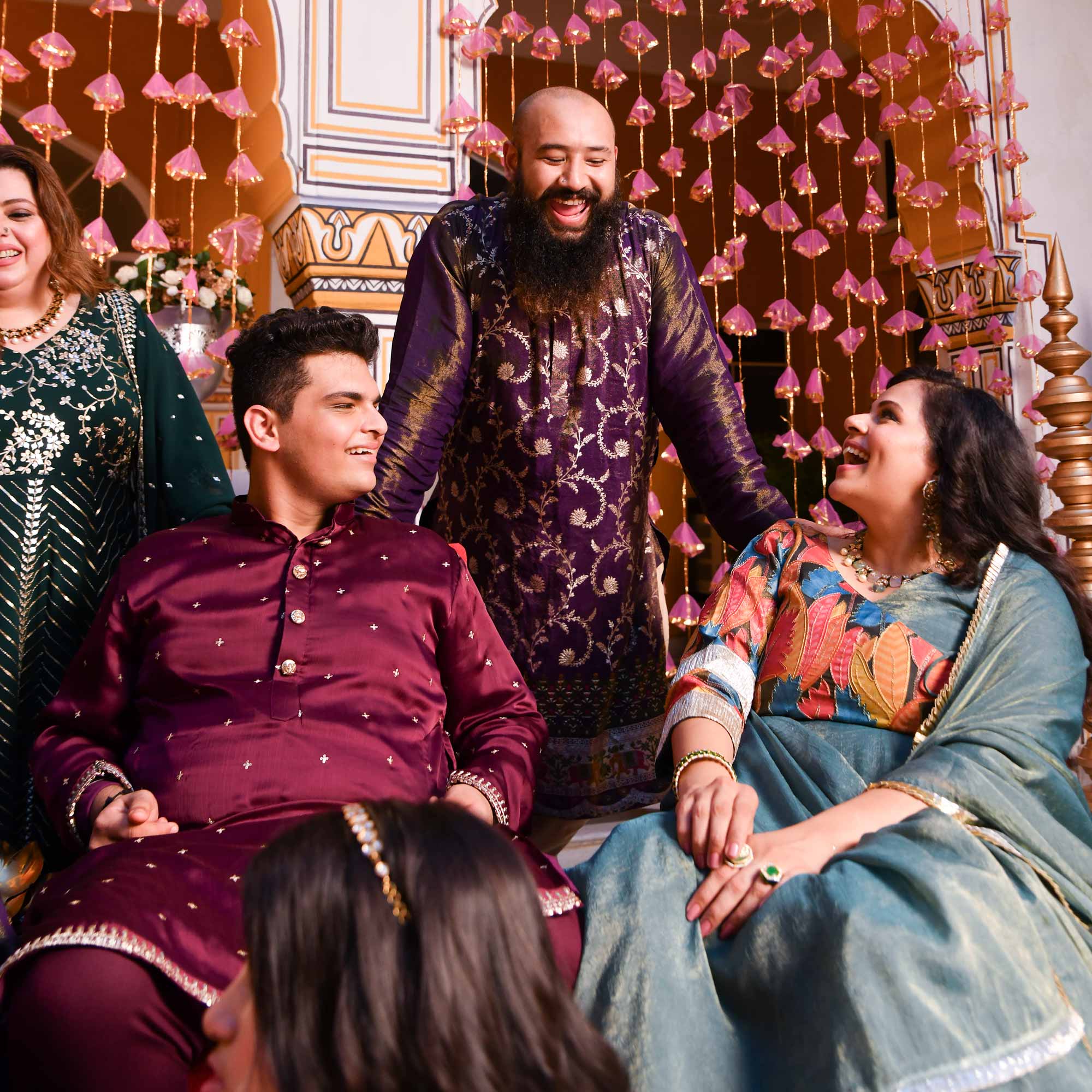 Forest Dew-Sage green Tissue Silk Anarkali Set