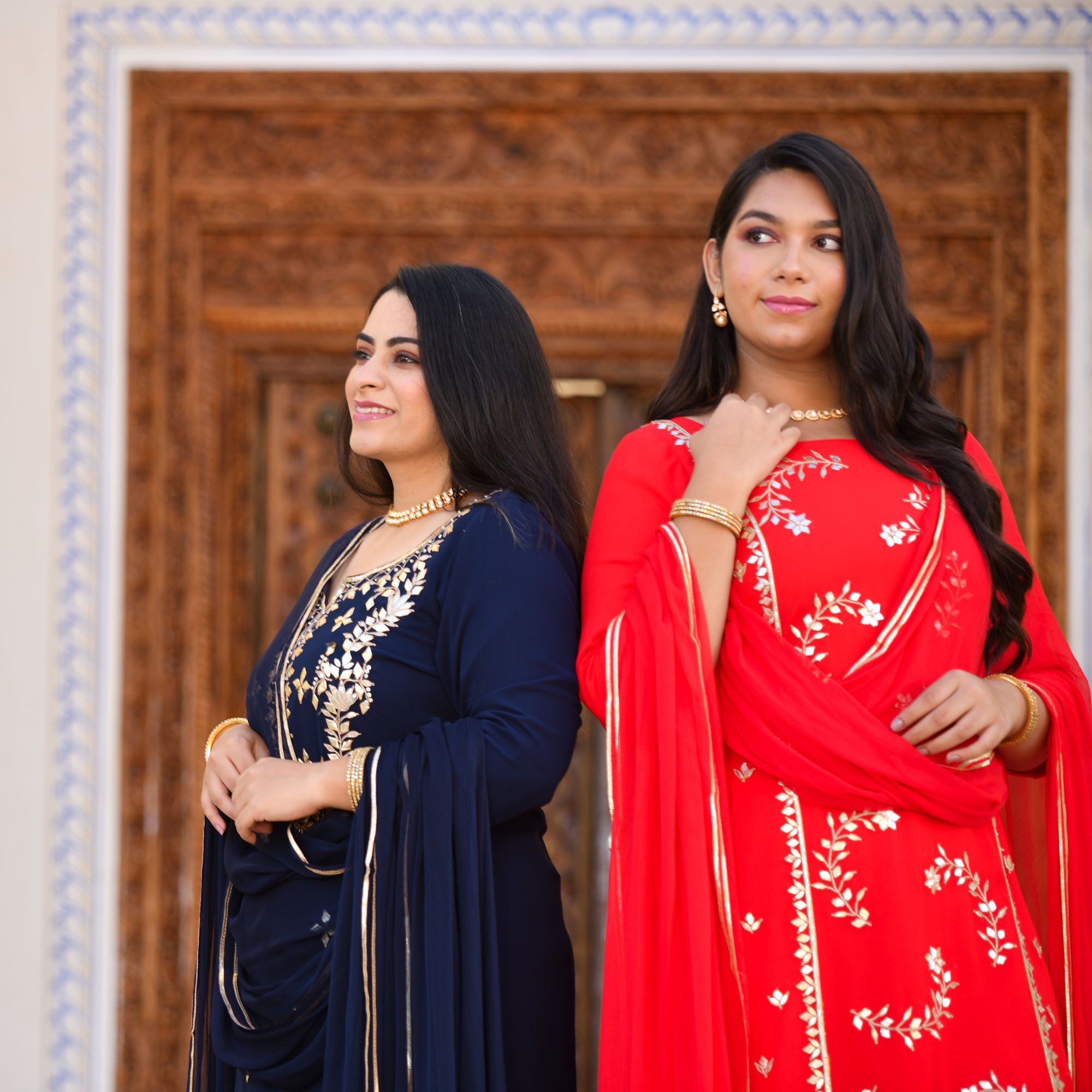 Mystical Blue Gota Patti Handwork Pure Georgette Kurta