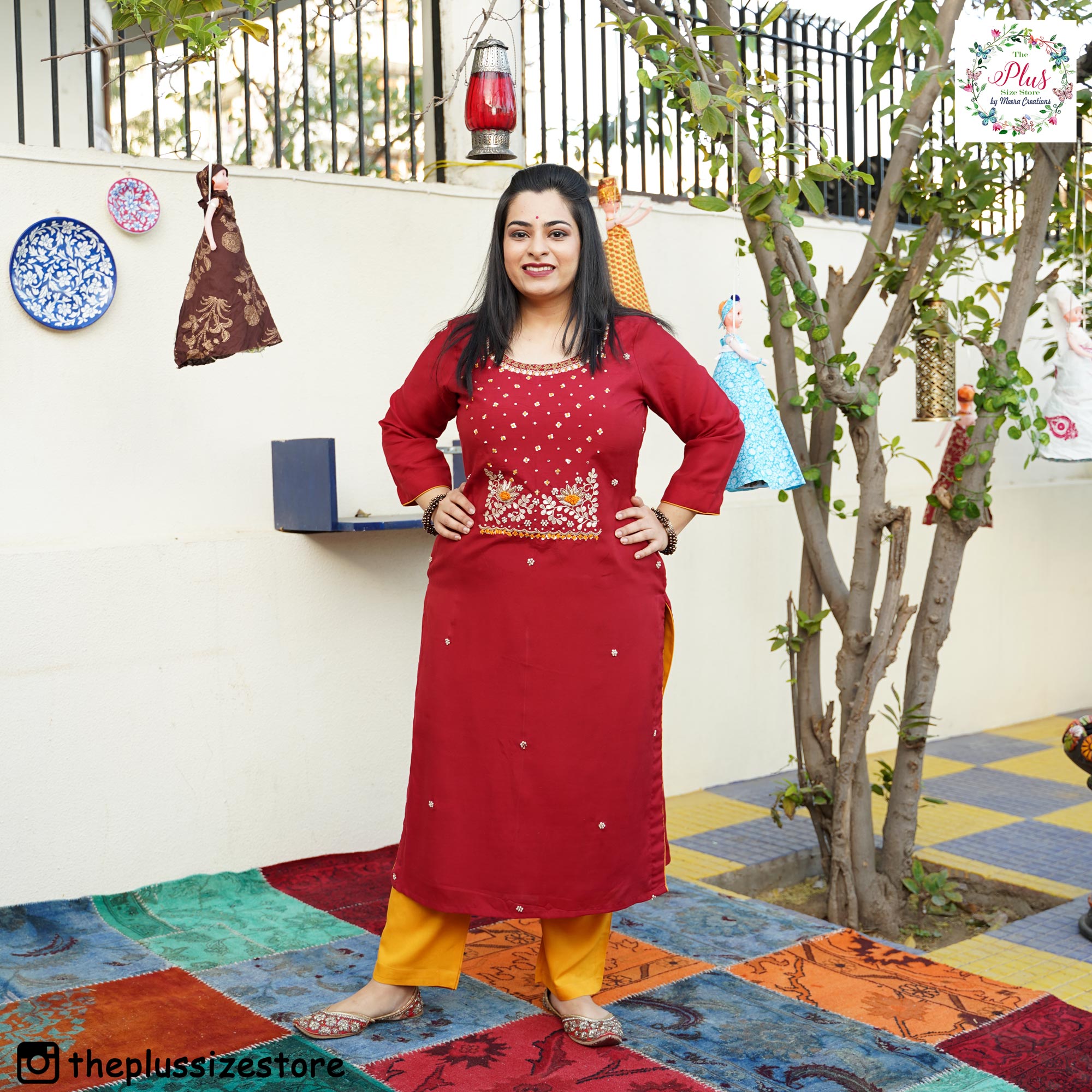 Sunny Blaze Gota Patti Handwork Kurta