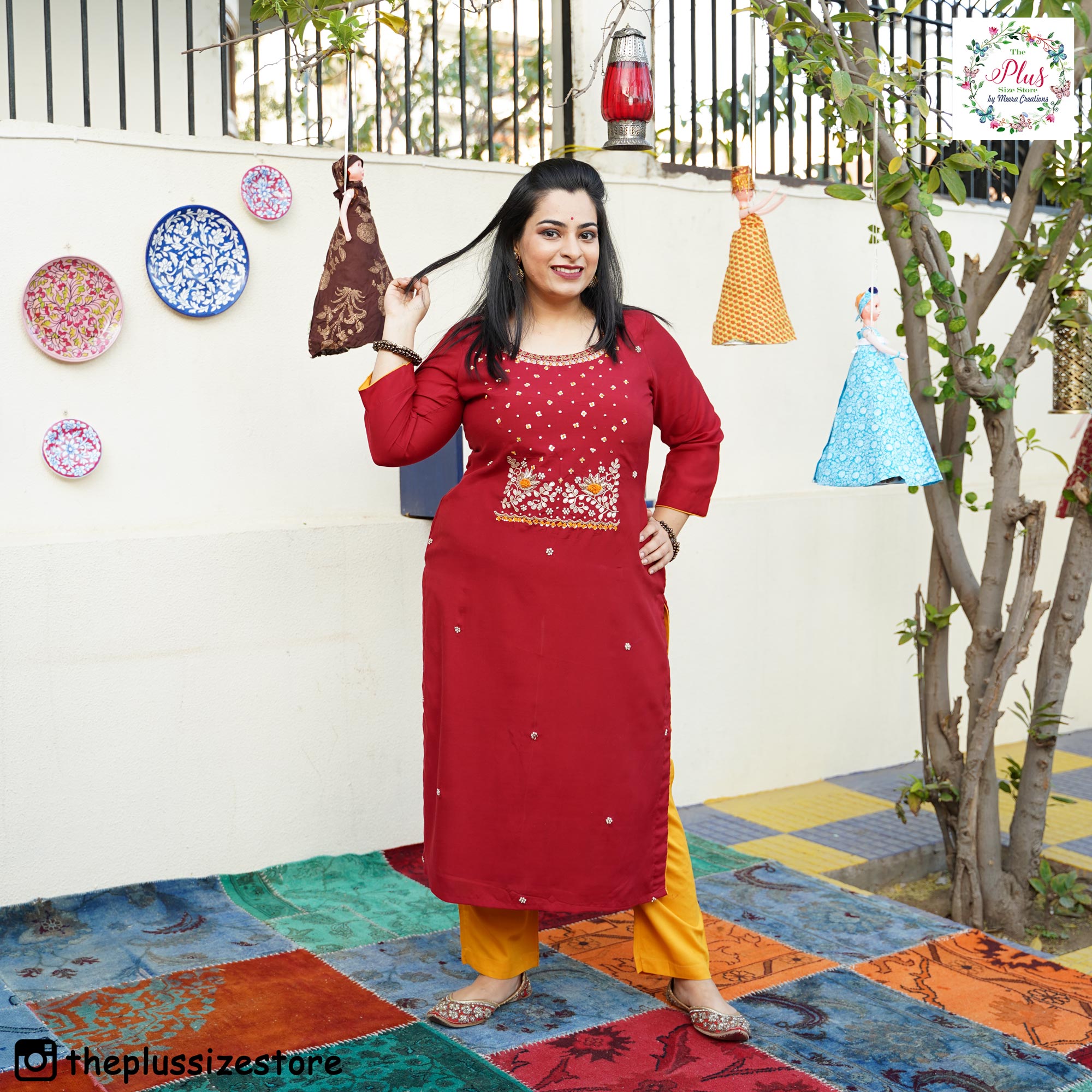 Sunny Blaze Gota Patti Handwork Kurta
