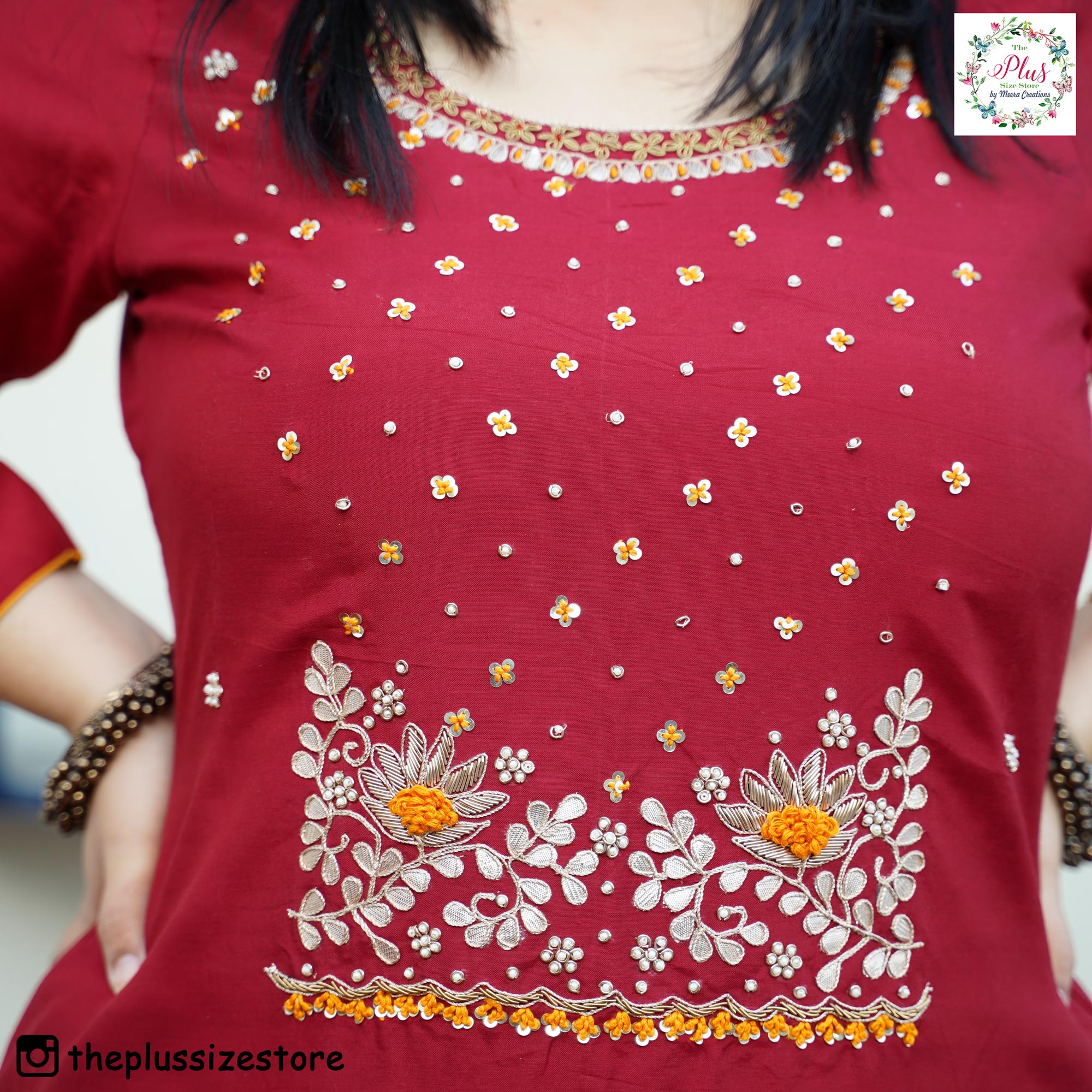 Sunny Blaze Gota Patti Handwork Kurta