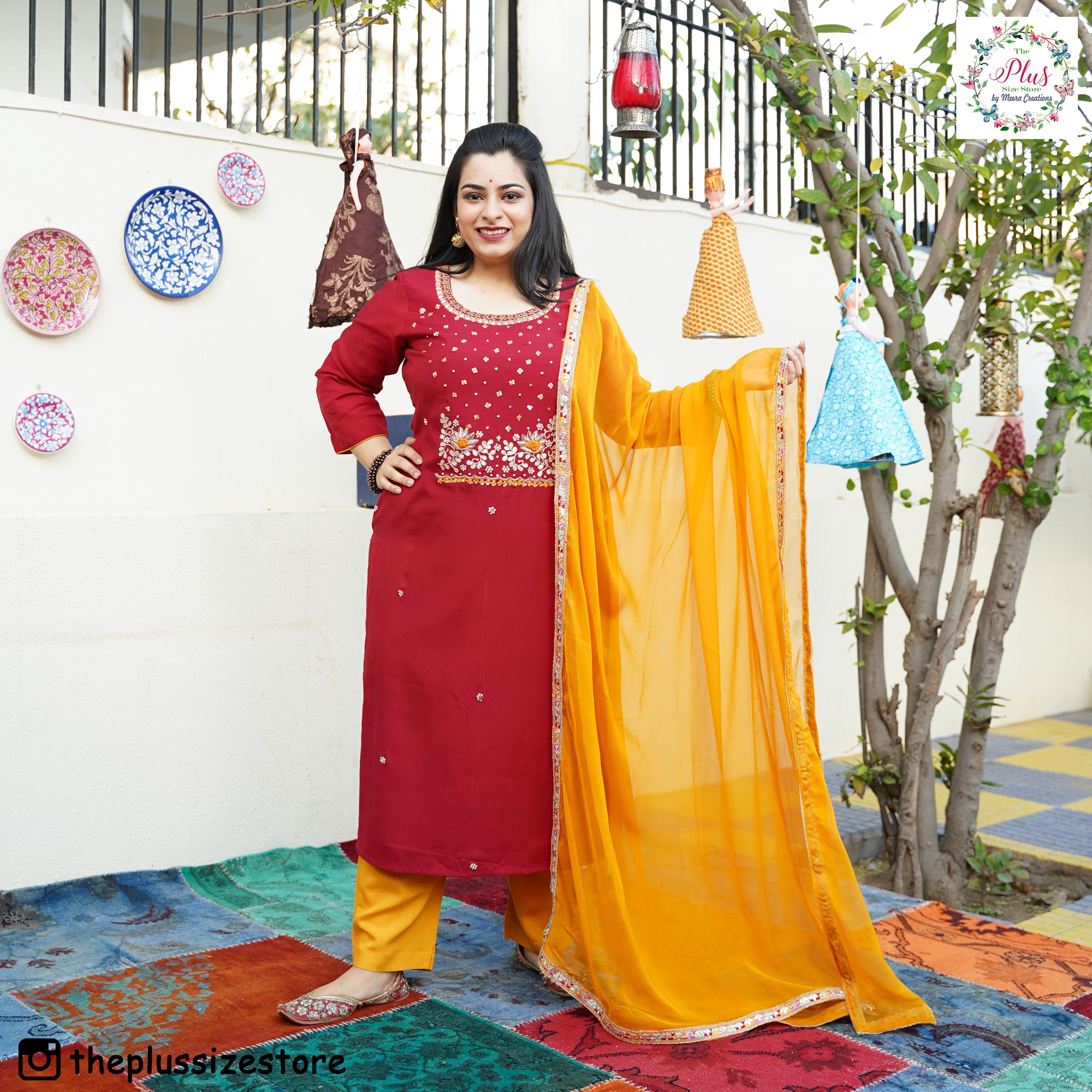 Sunny Blaze Gota Patti Handwork Kurta