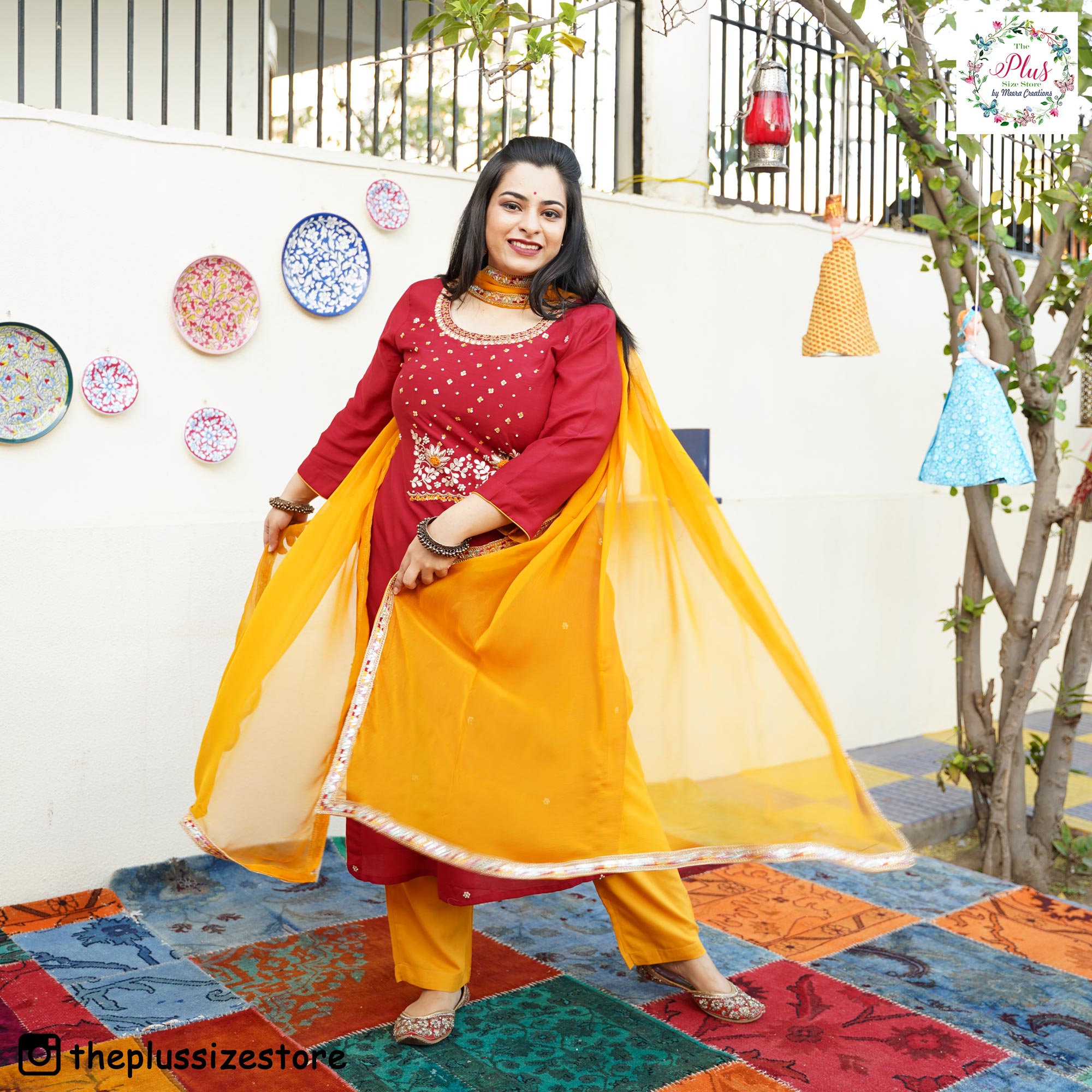 Sunny Blaze Gota Patti Handwork Kurta