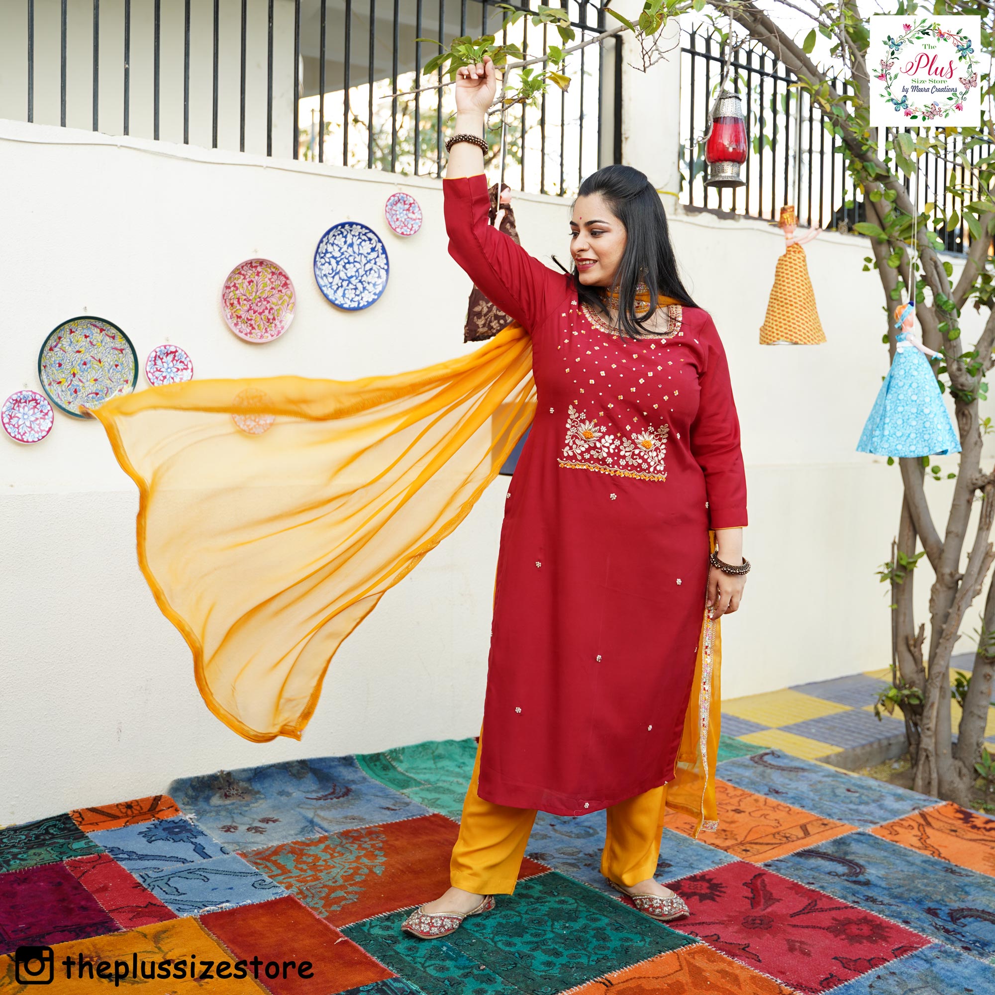 Sunny Blaze Gota Patti Handwork Kurta