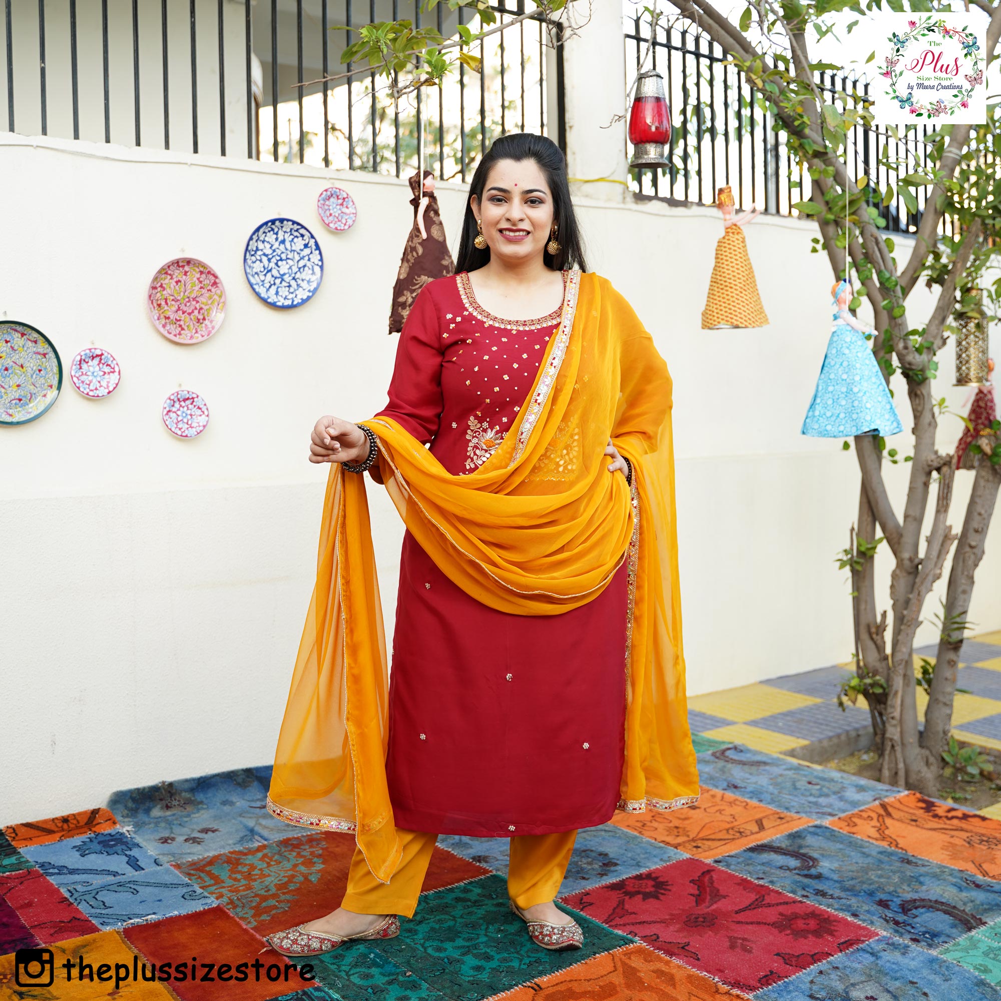 Sunny Blaze Gota Patti Handwork Kurta