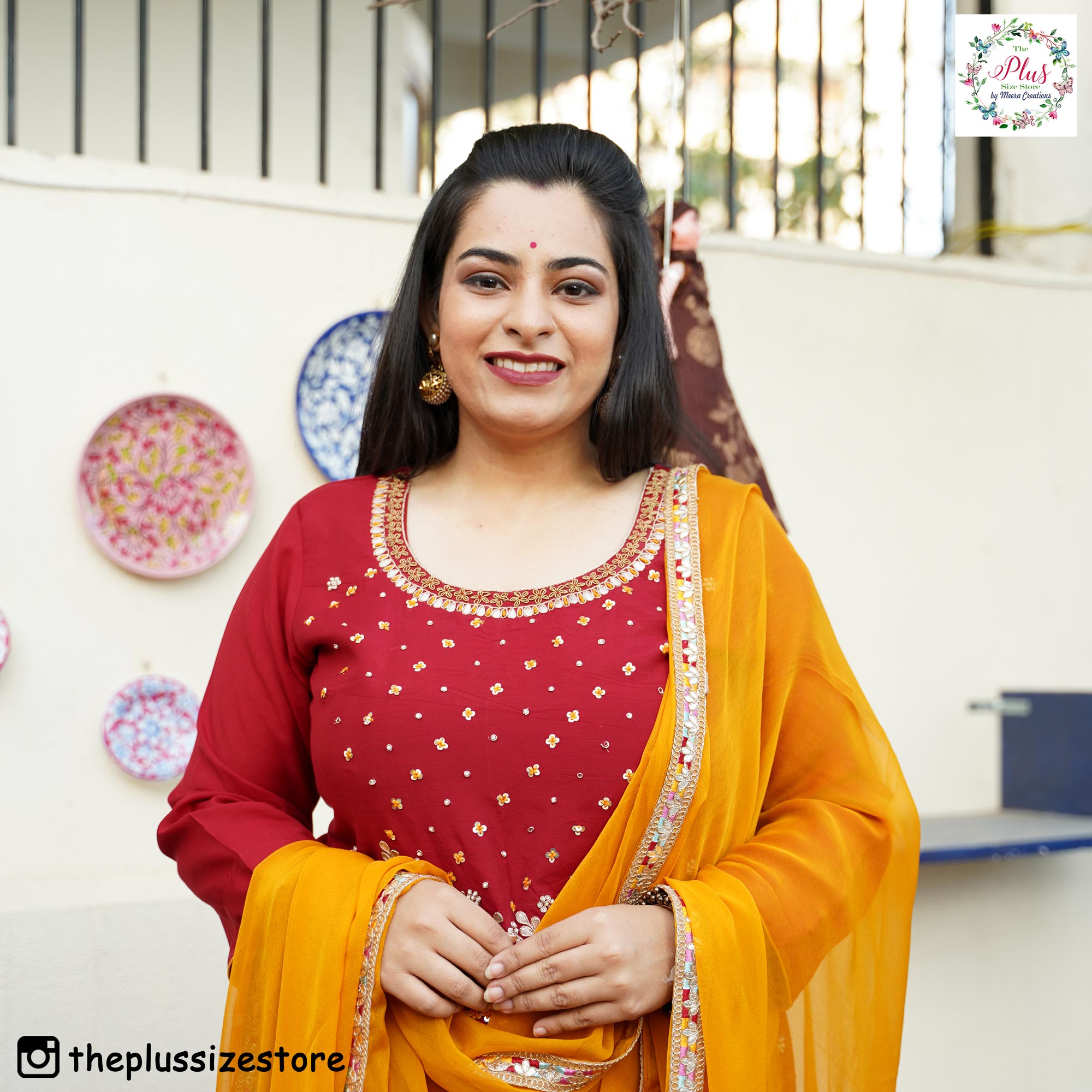 Sunny Blaze Gota Patti Handwork Kurta