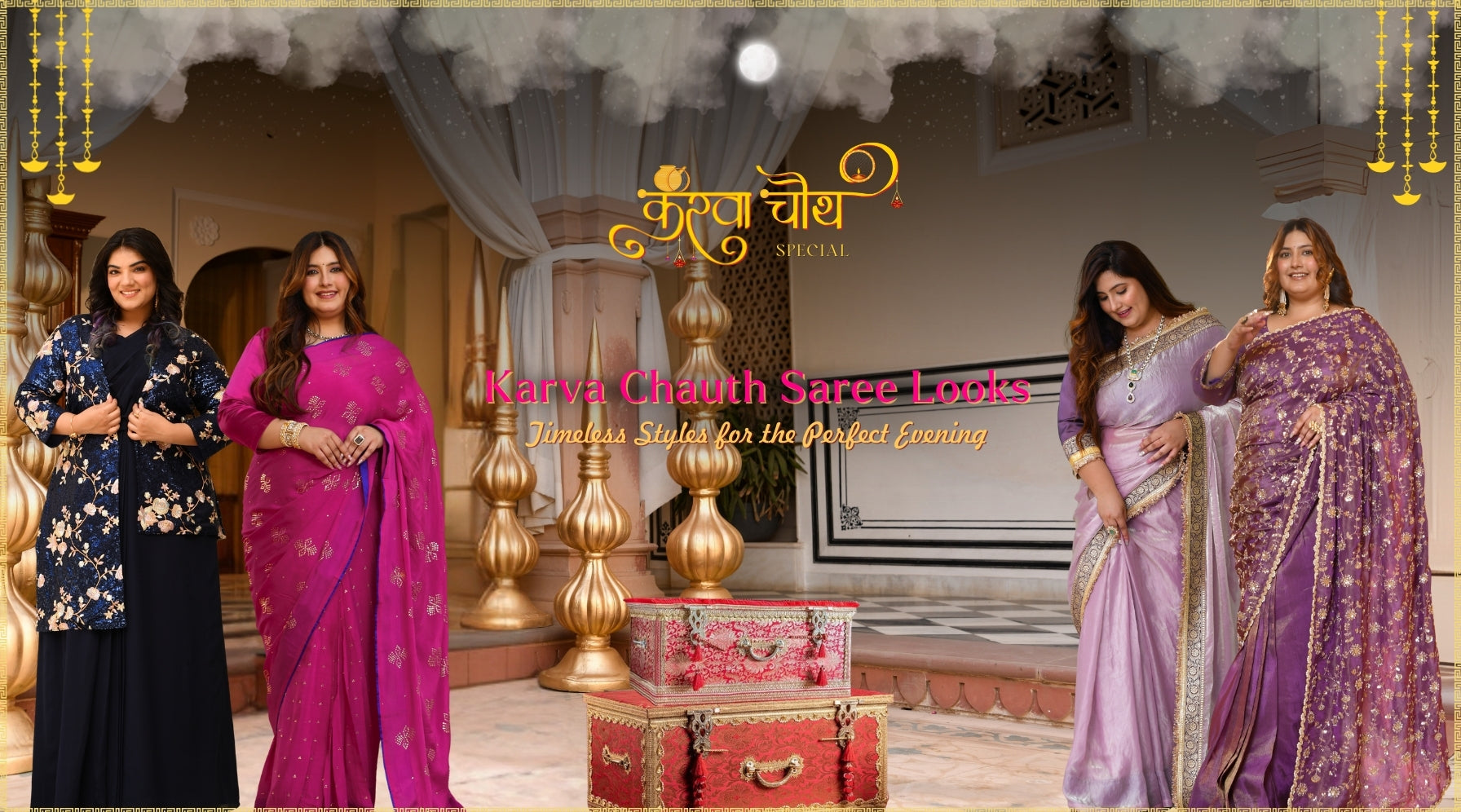 Karva Chauth Saree Looks: Classic Ones for the Best Evening