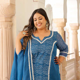 Neel Pankh Thread Embroidered Kota Silk Suit Set