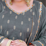Smoky Whispers Velvet Sequin Suit Set