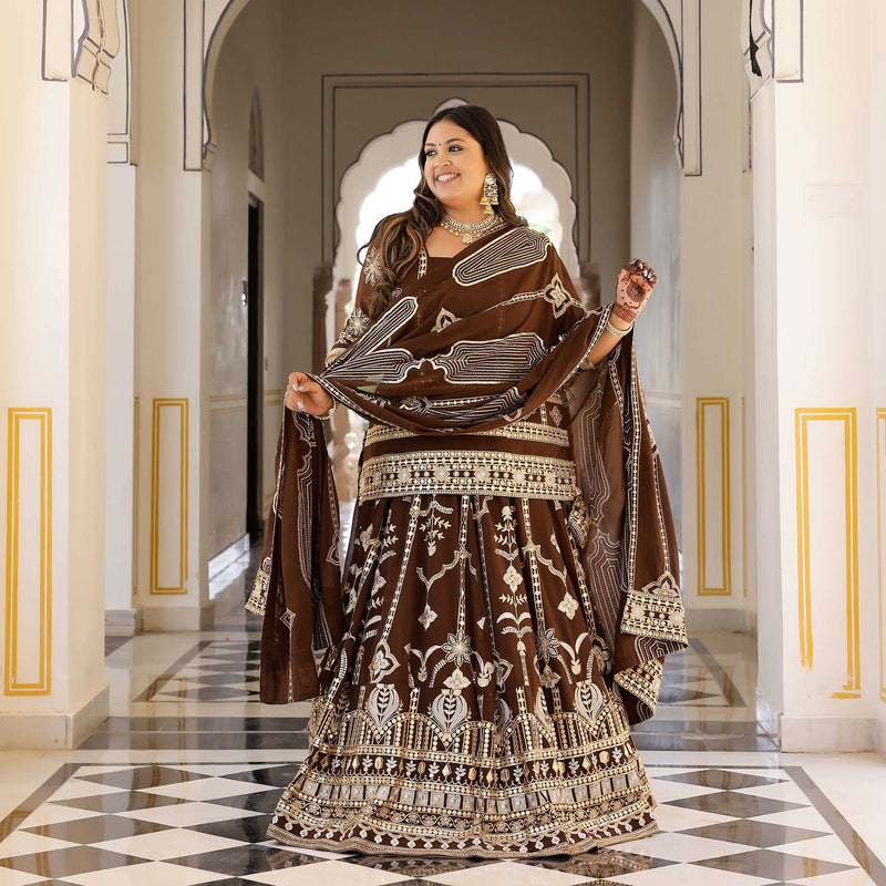Bronze Beauty Gota Georgette Lehenga Set