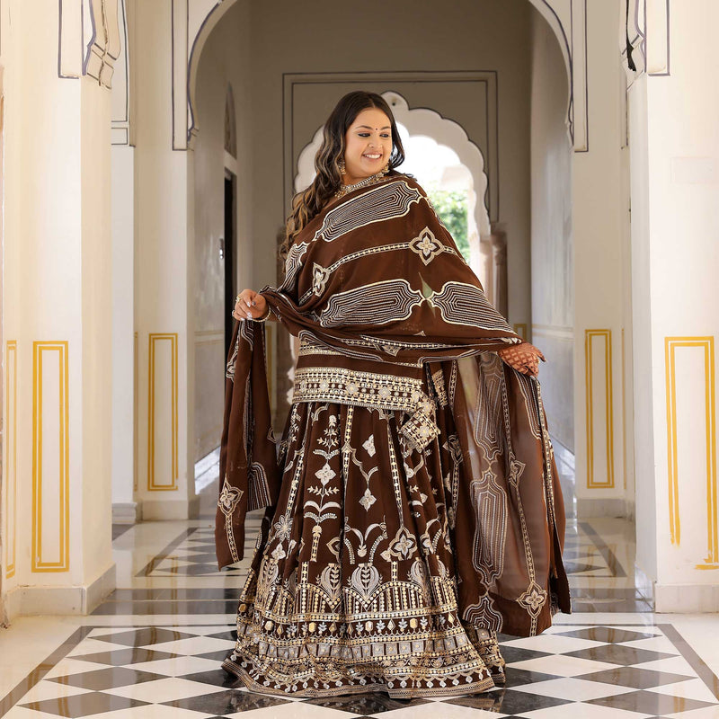 Bronze Beauty Gota Georgette Lehenga Set
