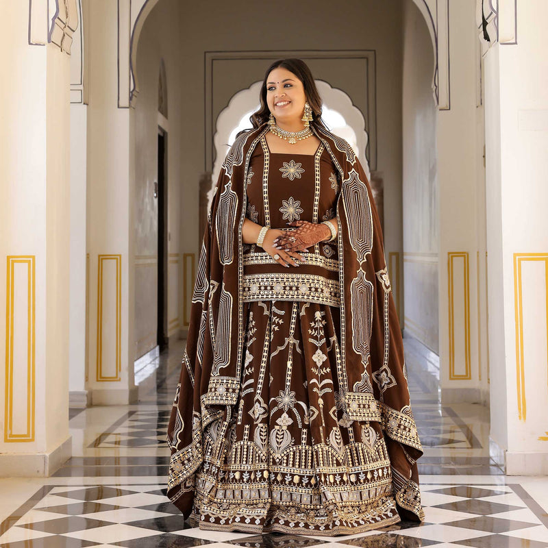 Bronze Beauty Gota Georgette Lehenga Set