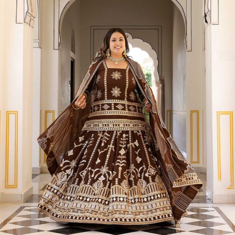 Bronze Beauty Gota Georgette Lehenga Set