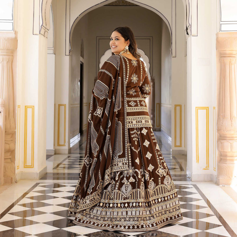 Bronze Beauty Gota Georgette Lehenga Set