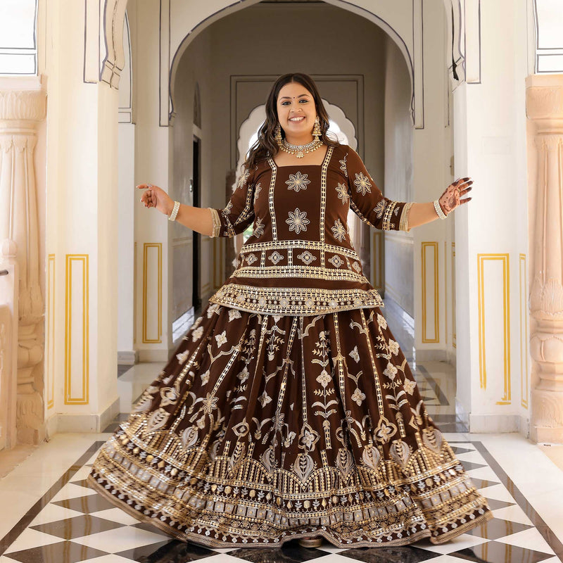 Bronze Beauty Gota Georgette Lehenga Set