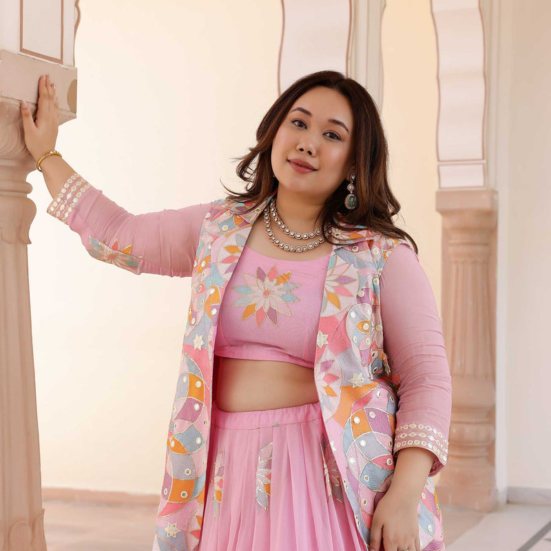 Poetic Bloom Blazer Lehenga Set