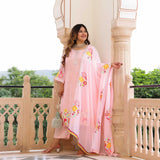 Soft Pink Thread Embroidered Suit Set