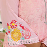 Soft Pink Thread Embroidered Suit Set