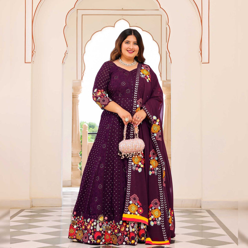 Spiceberry Elegance Thread Embroidered Anarkali