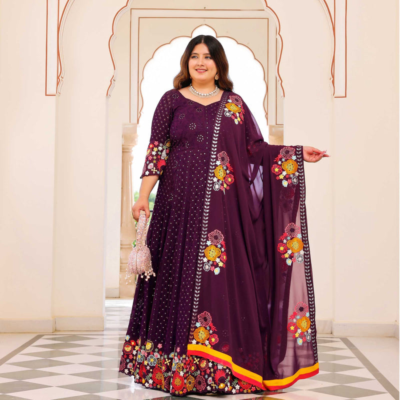 Spiceberry Elegance Thread Embroidered Anarkali