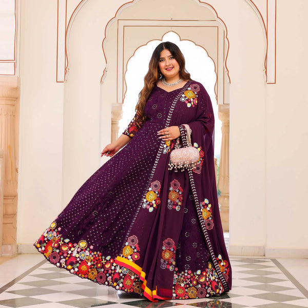 Spiceberry Elegance Thread Embroidered Anarkali