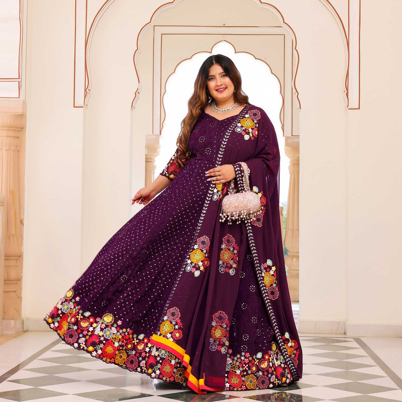 Spiceberry Elegance Thread Embroidered Anarkali