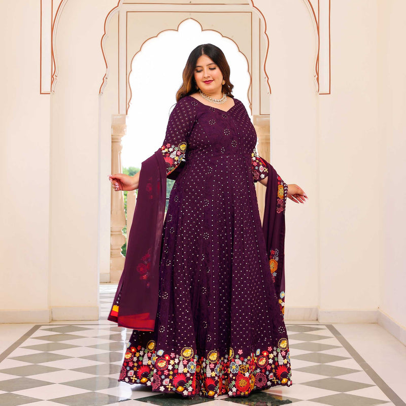 Spiceberry Elegance Thread Embroidered Anarkali