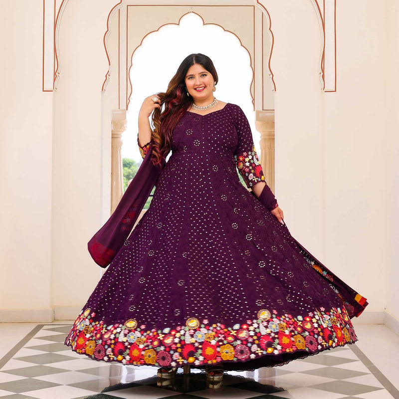 Spiceberry Elegance Thread Embroidered Anarkali